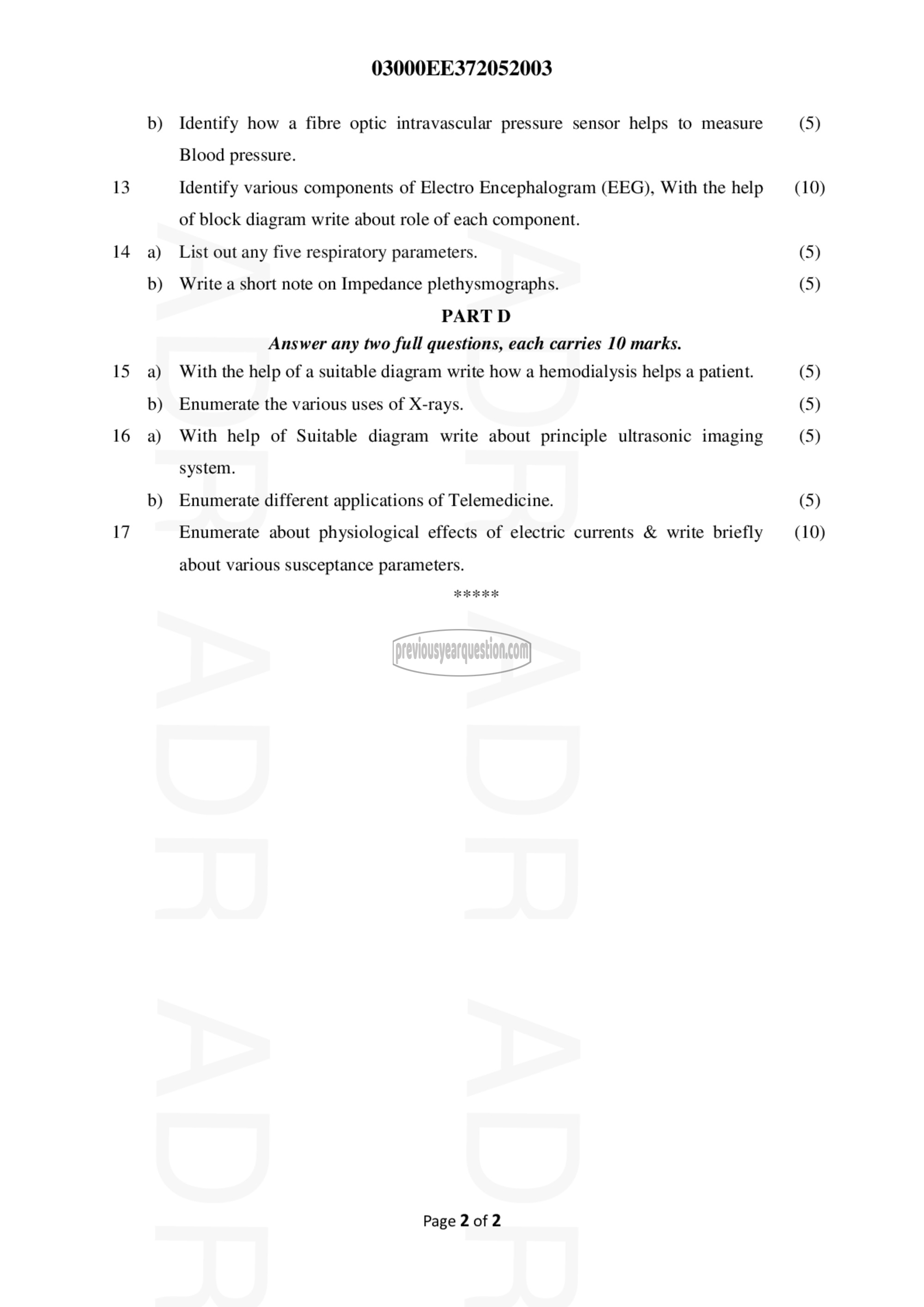 Question Paper - Biomedical Instrumentation-2