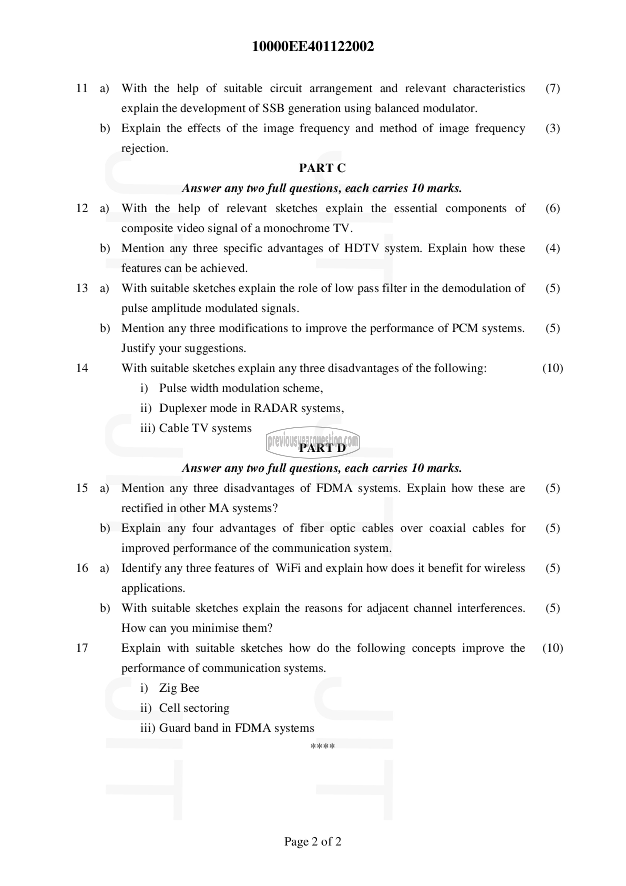 Question Paper - Electronic communication-2