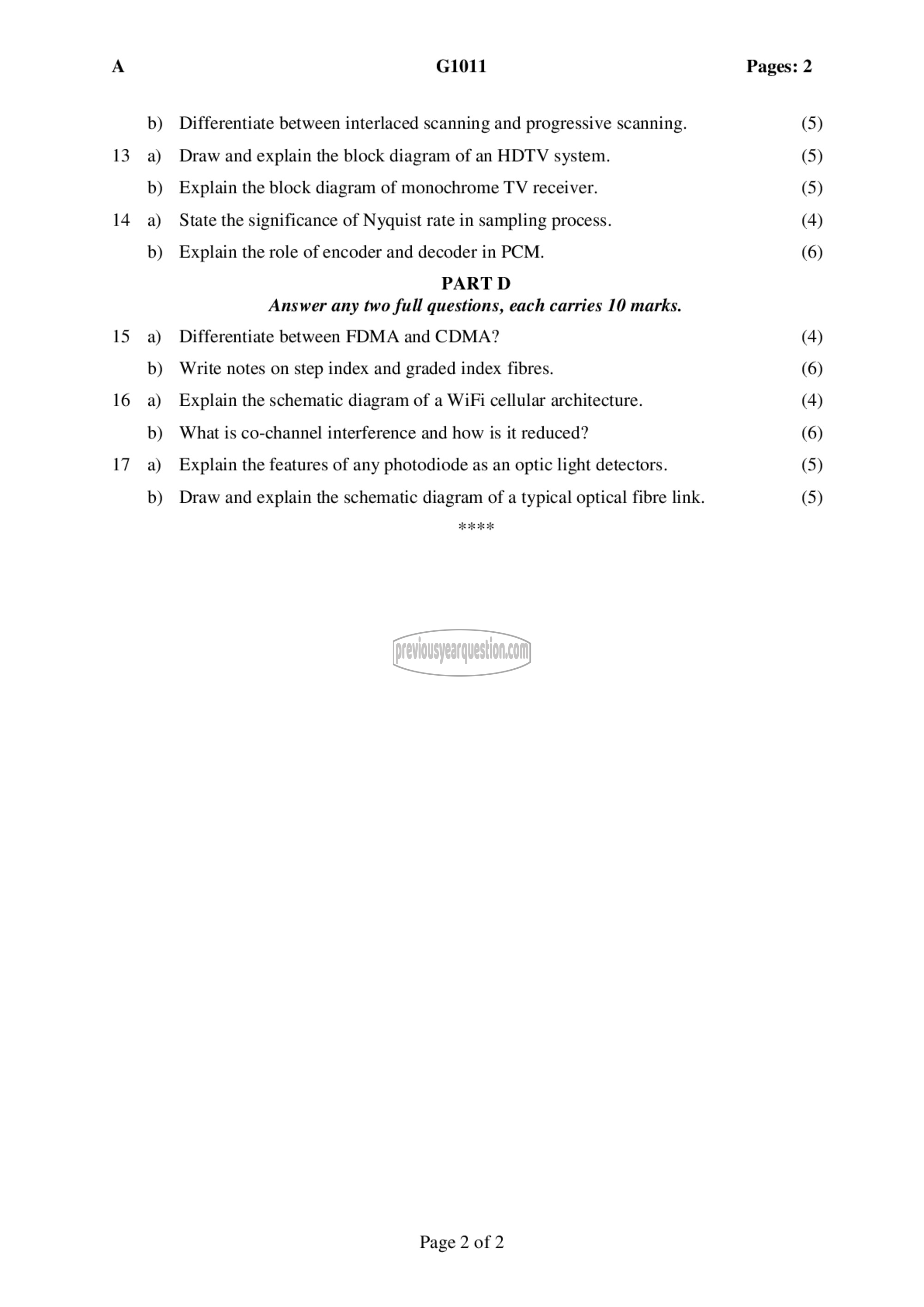 Question Paper - Electronic communication-2