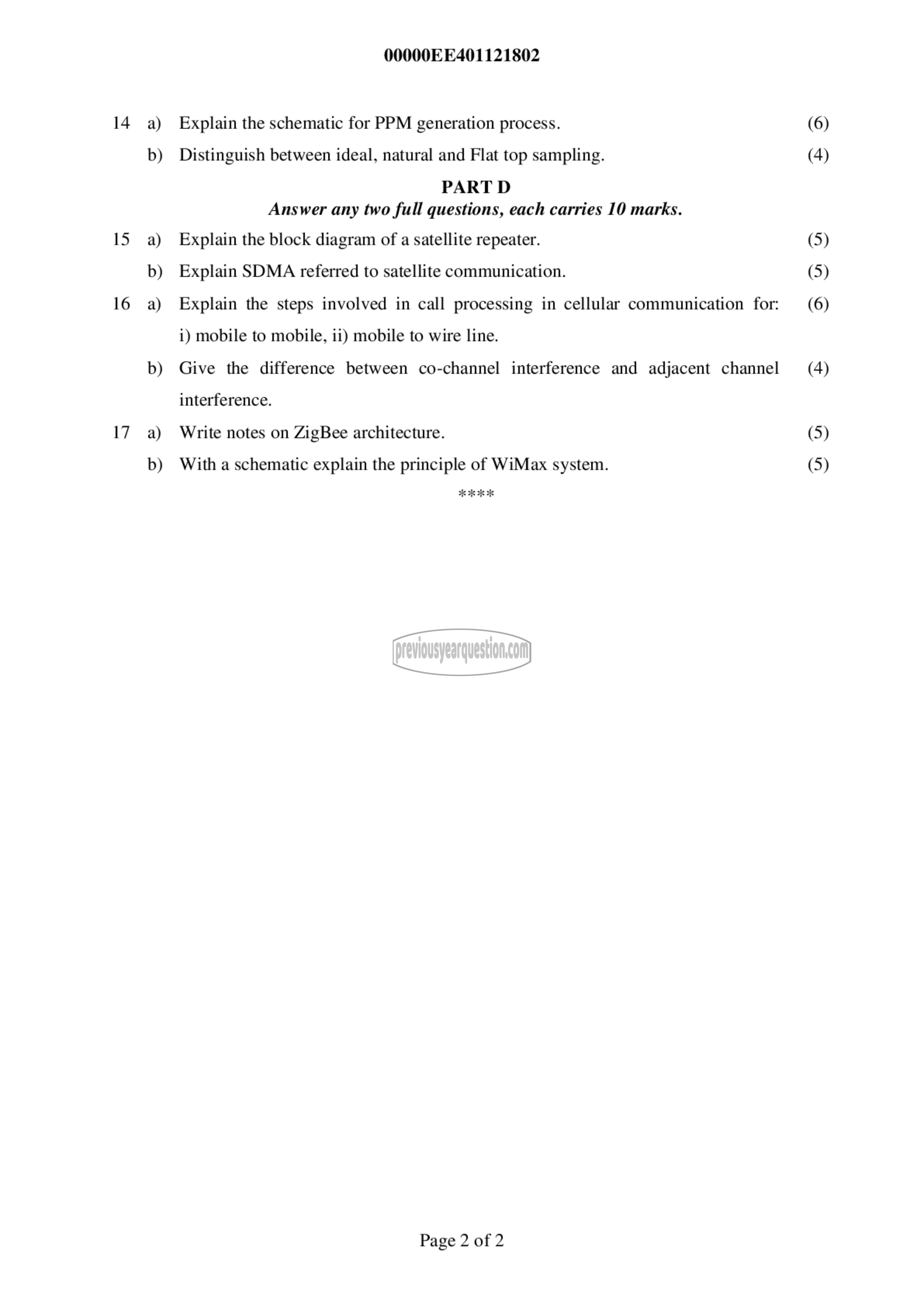 Question Paper - Electronic communication-2