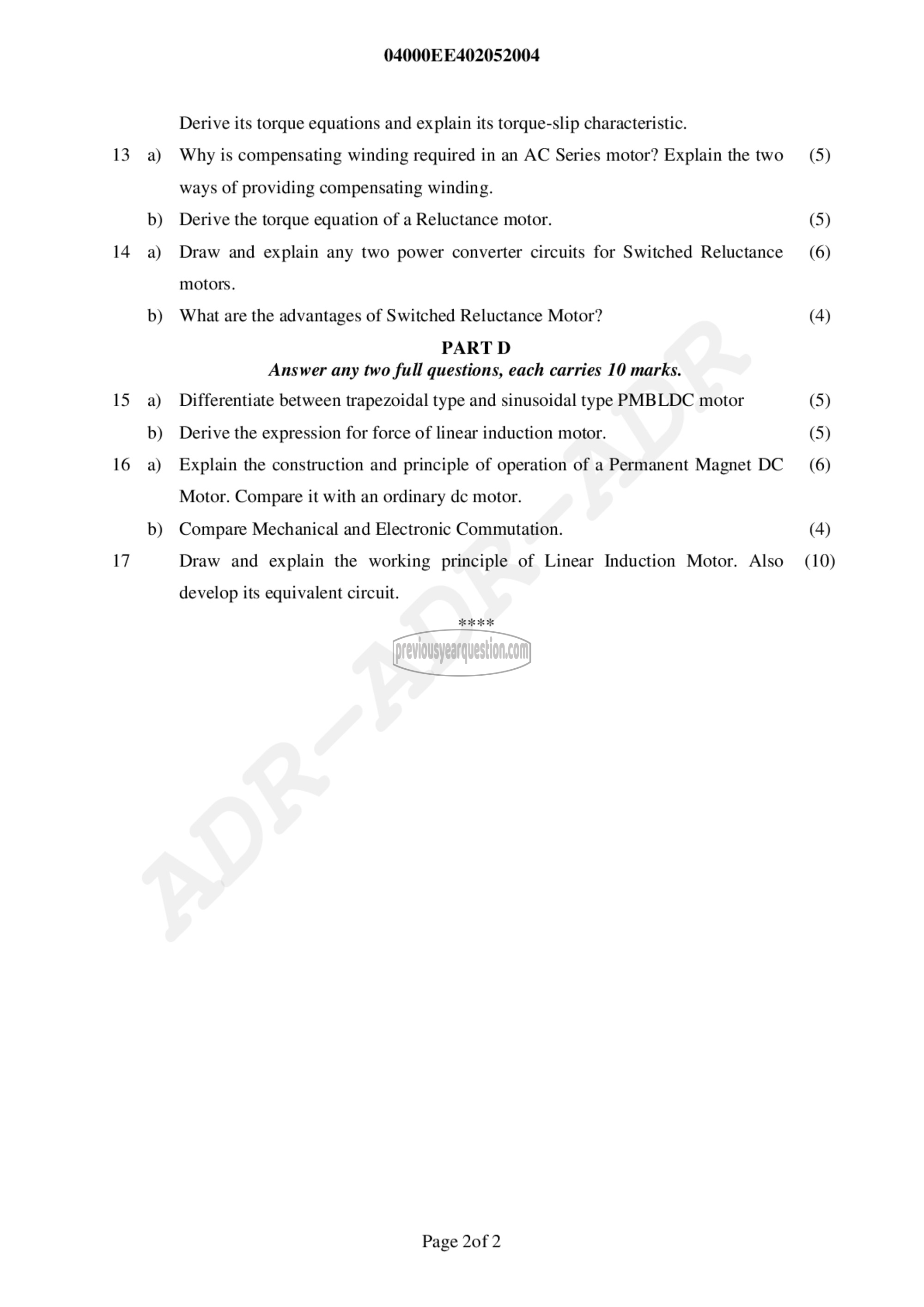 Question Paper - Special Electric Machines-2