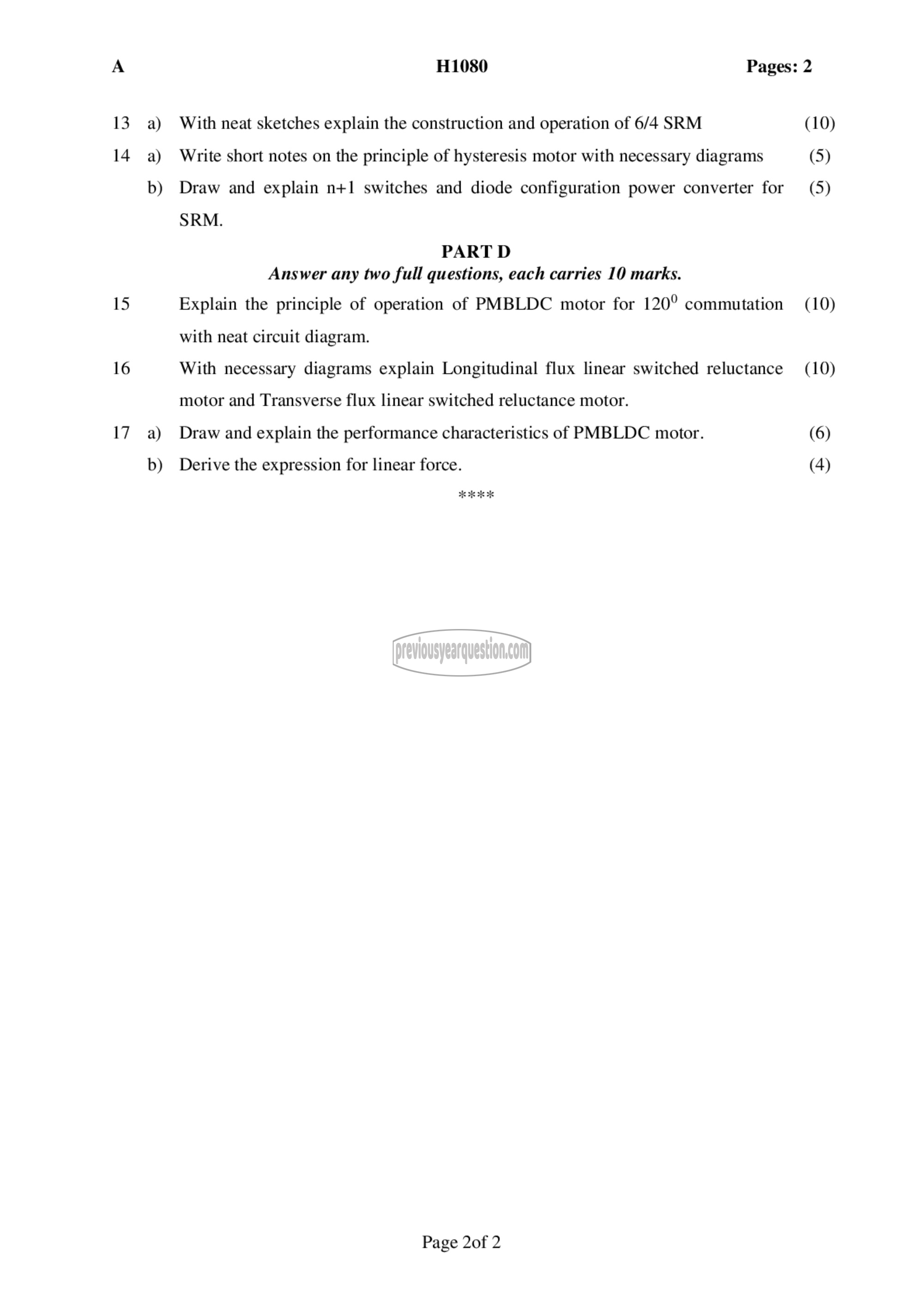 Question Paper - Special Electric Machines-2