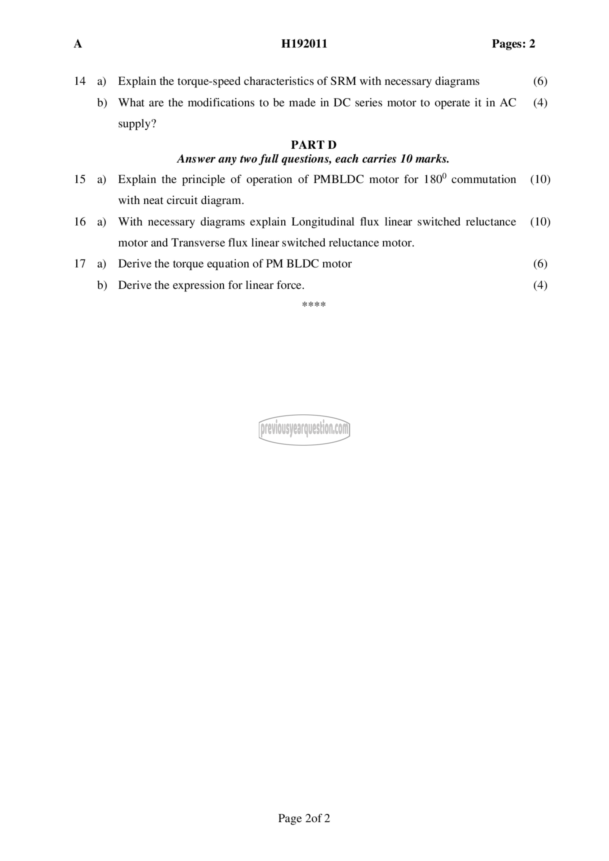 Question Paper - Special Electric Machines-2