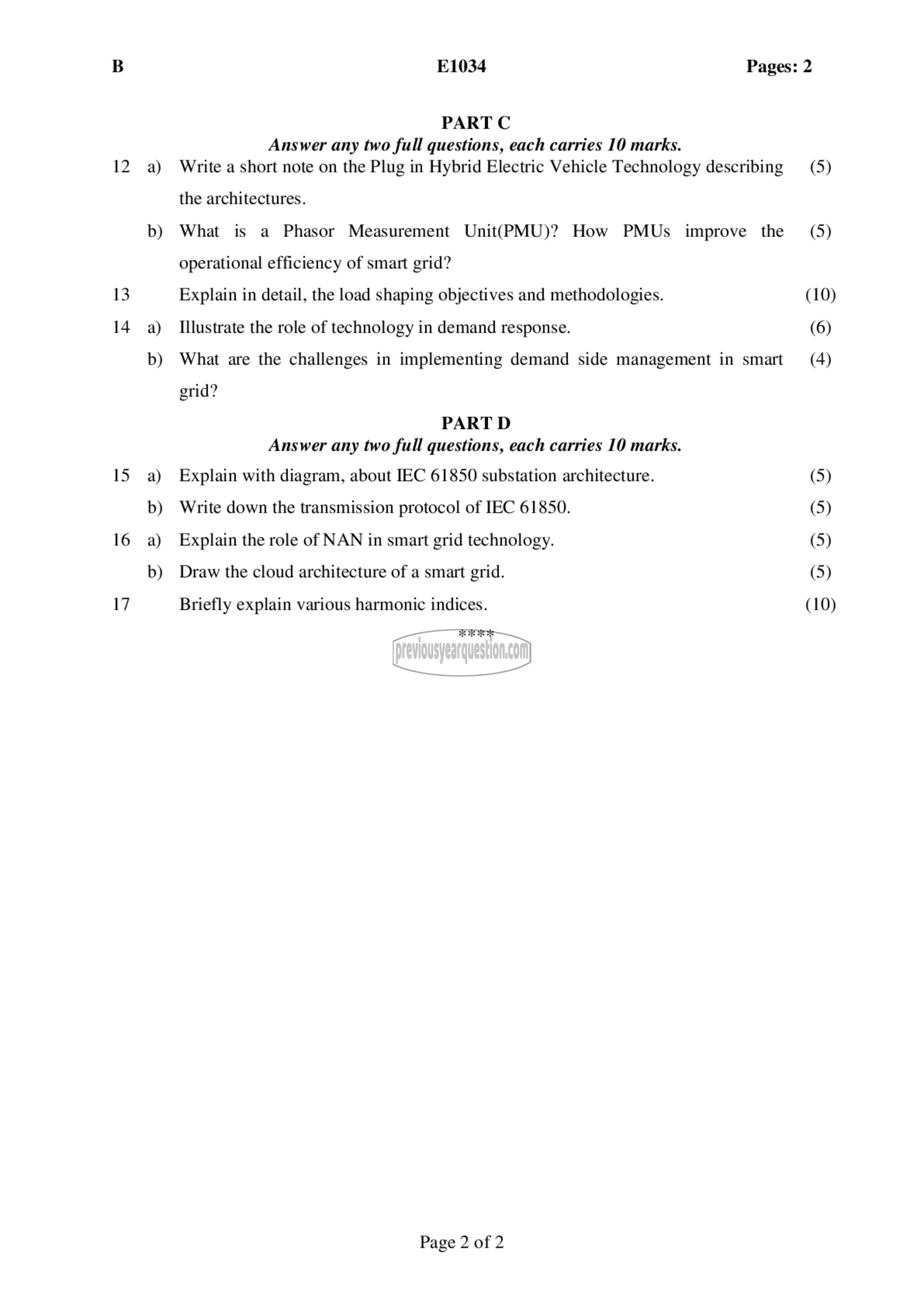 Question Paper - Distributed generation and smart grids-2