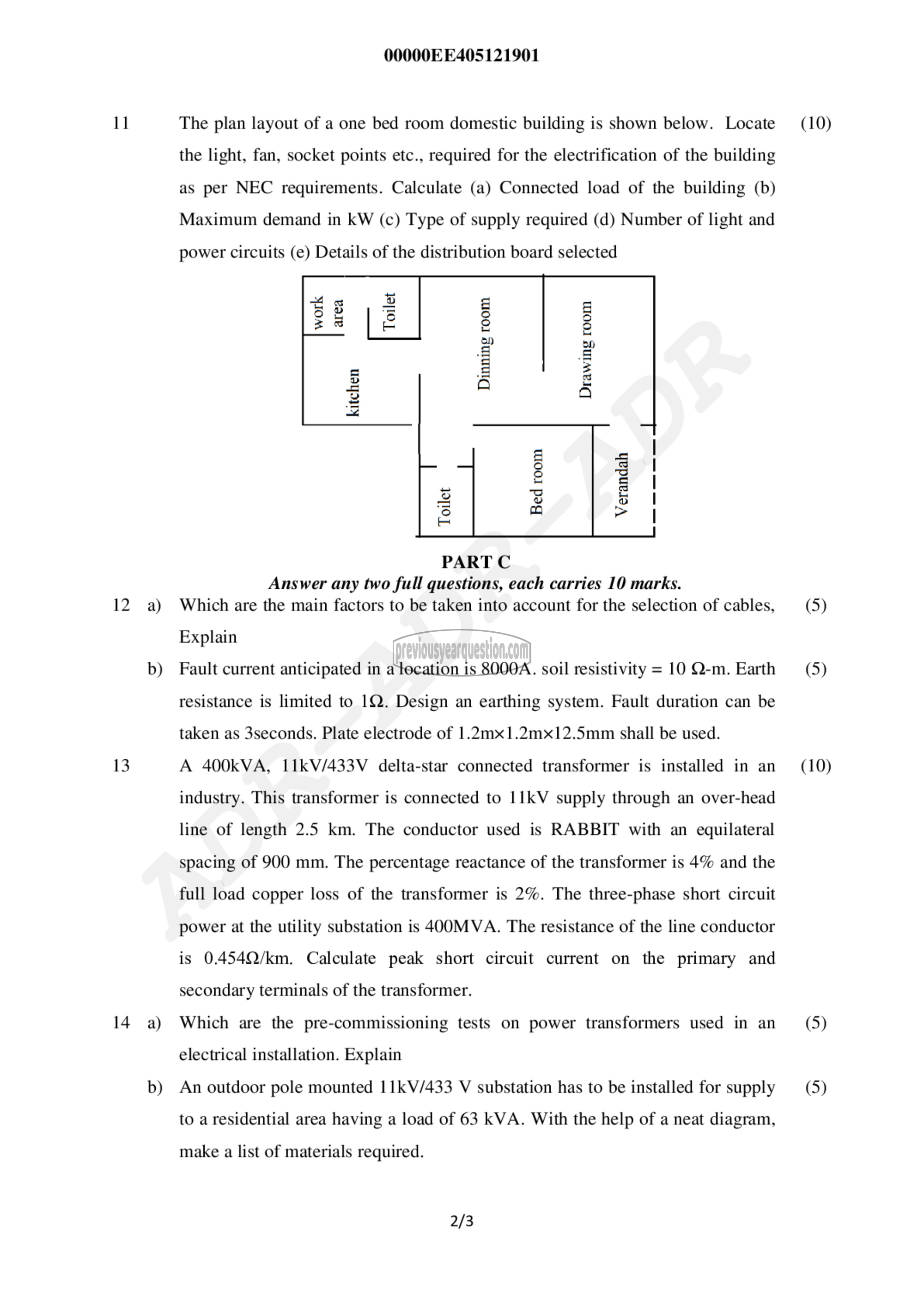 Question Paper - Electrical system design-2