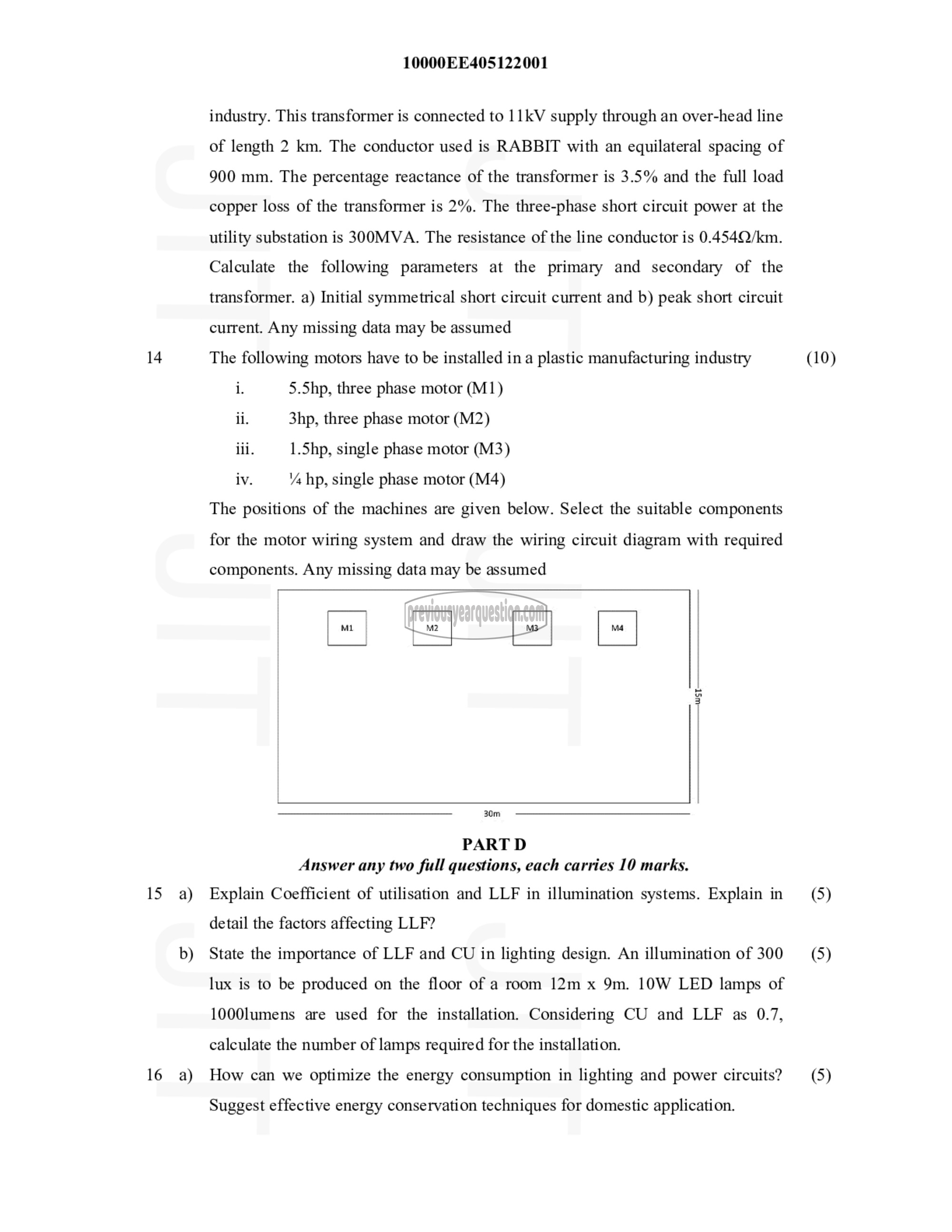 Question Paper - Electrical system design-3