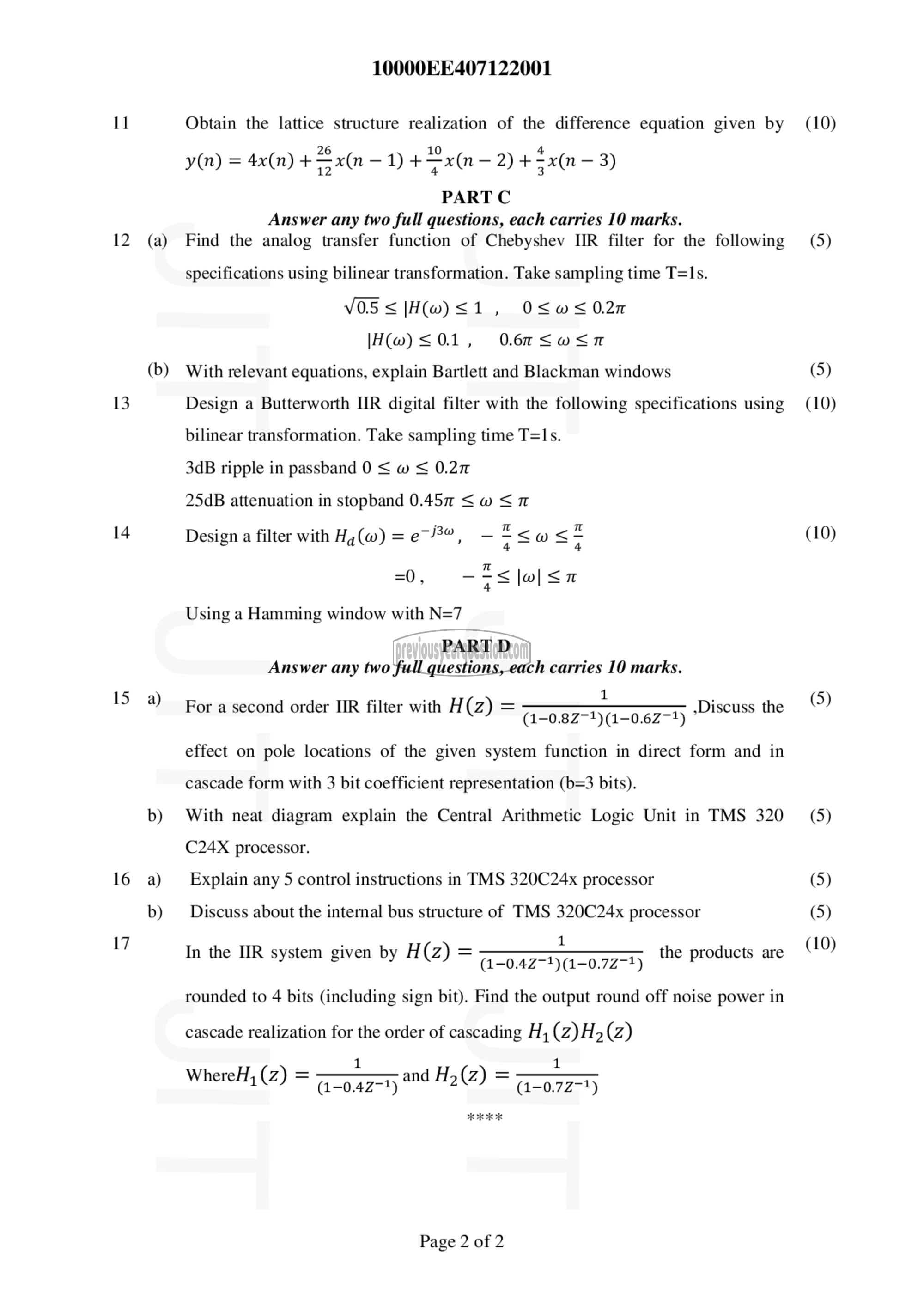 Question Paper - Digital Signal Processing-2