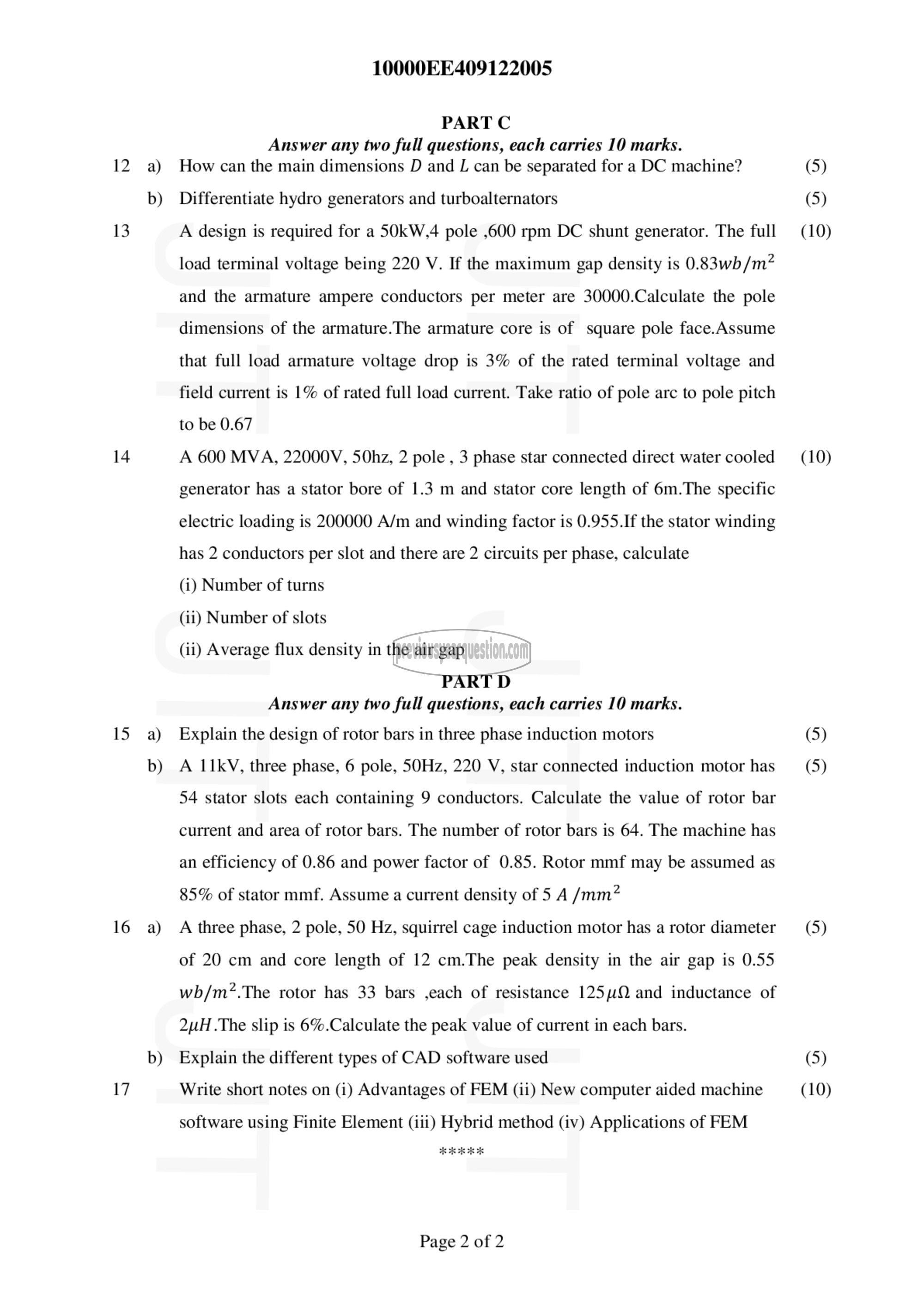 Question Paper - Electrical Machine Design-2