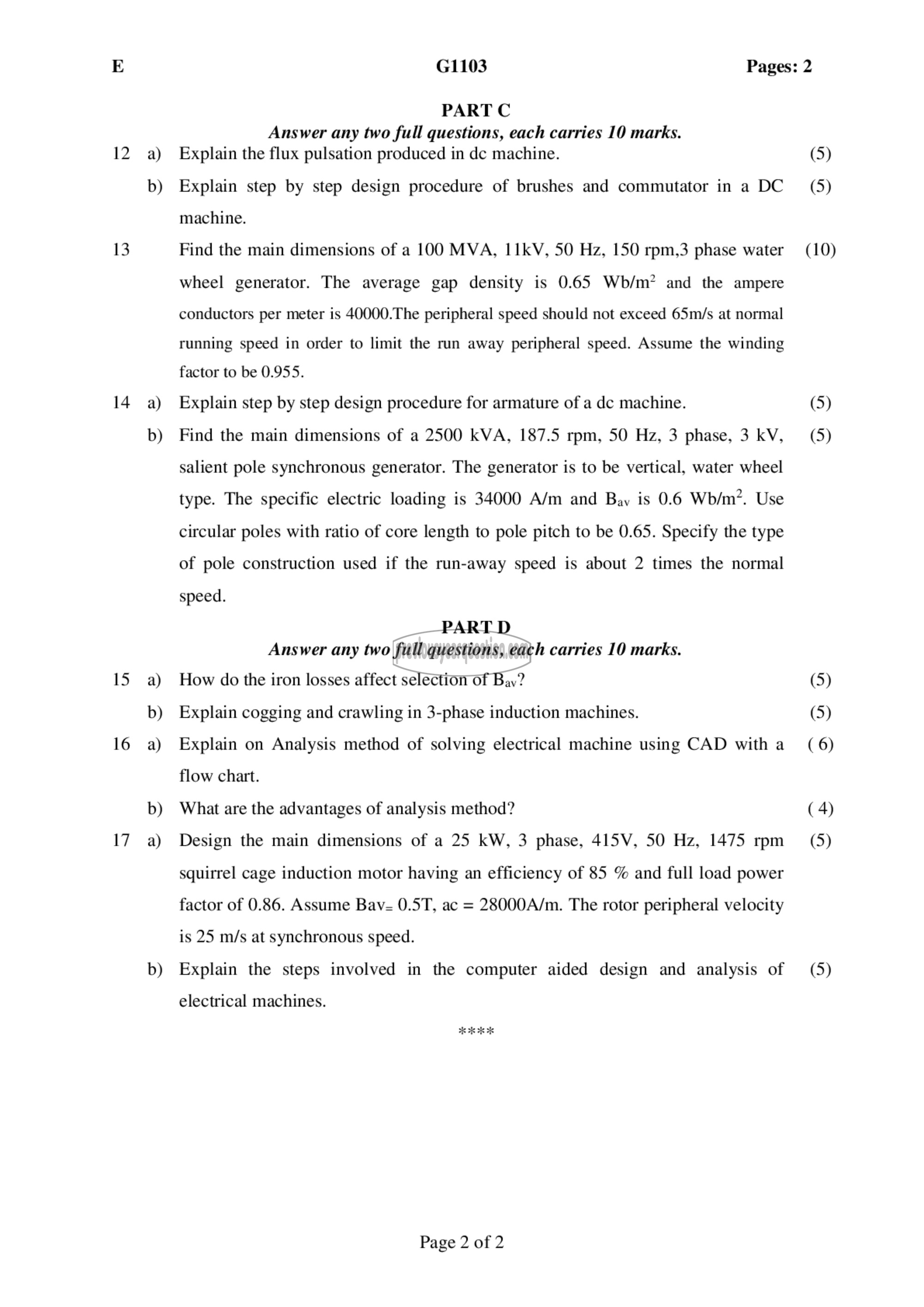 Question Paper - Electrical Machine Design-2