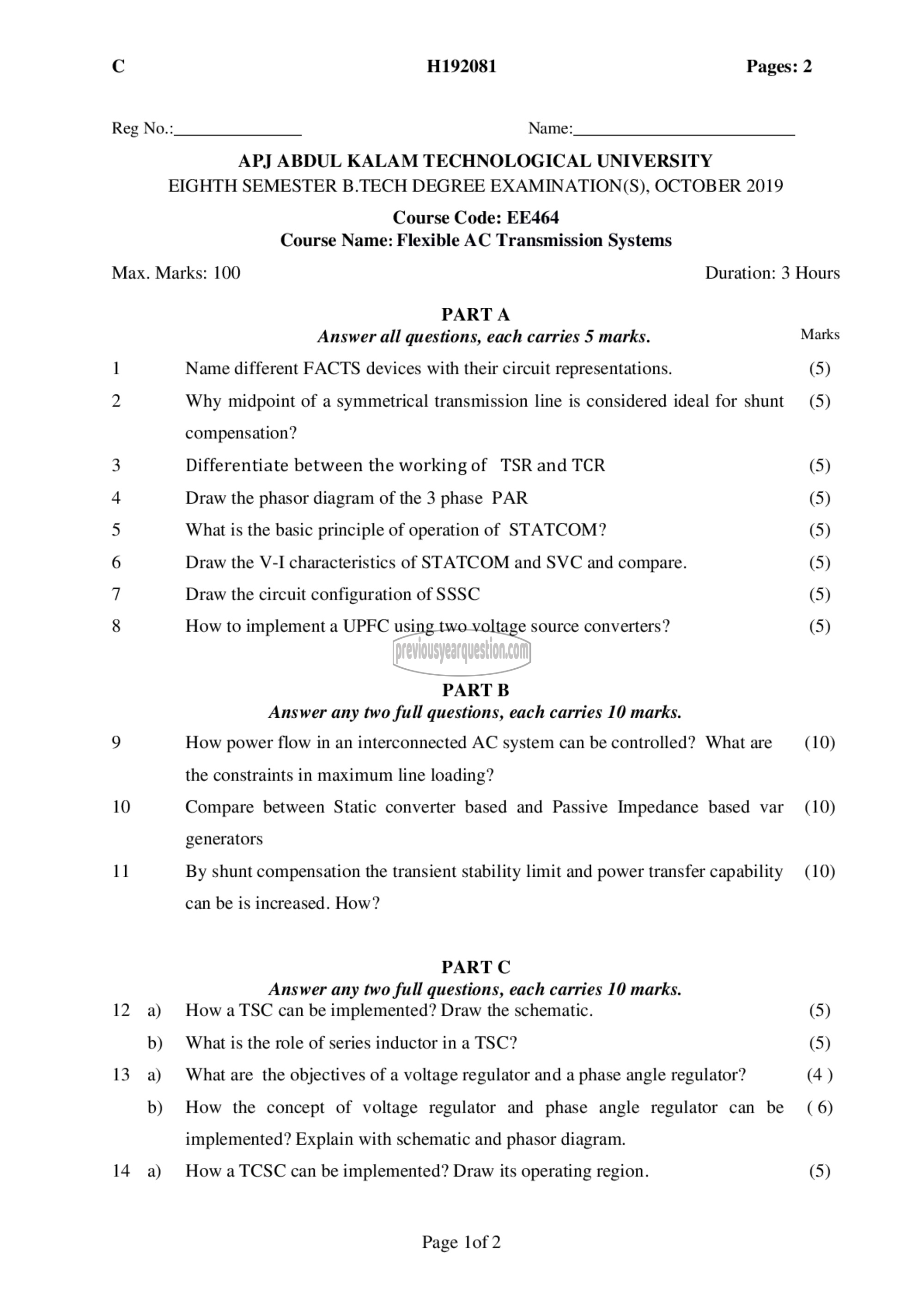 Question Paper - FACTS-1