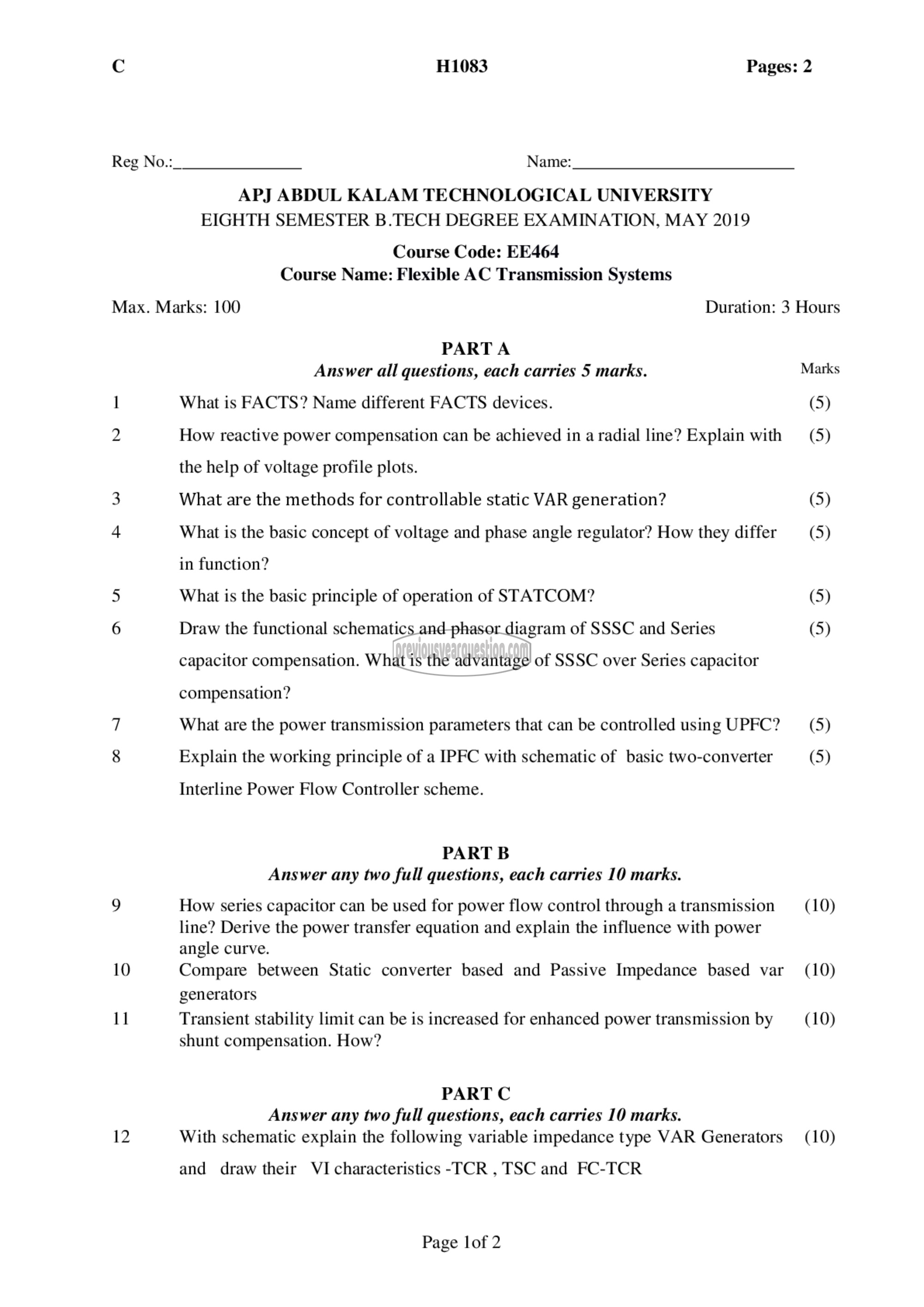 Question Paper - FACTS-1