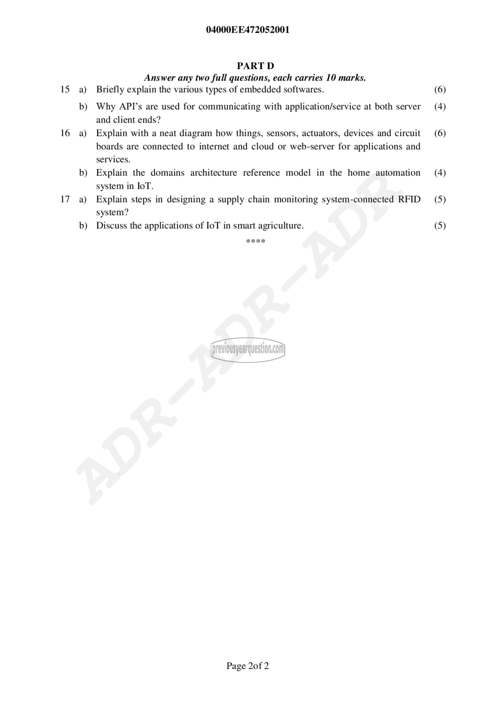 Question Paper - Internet of Things-2