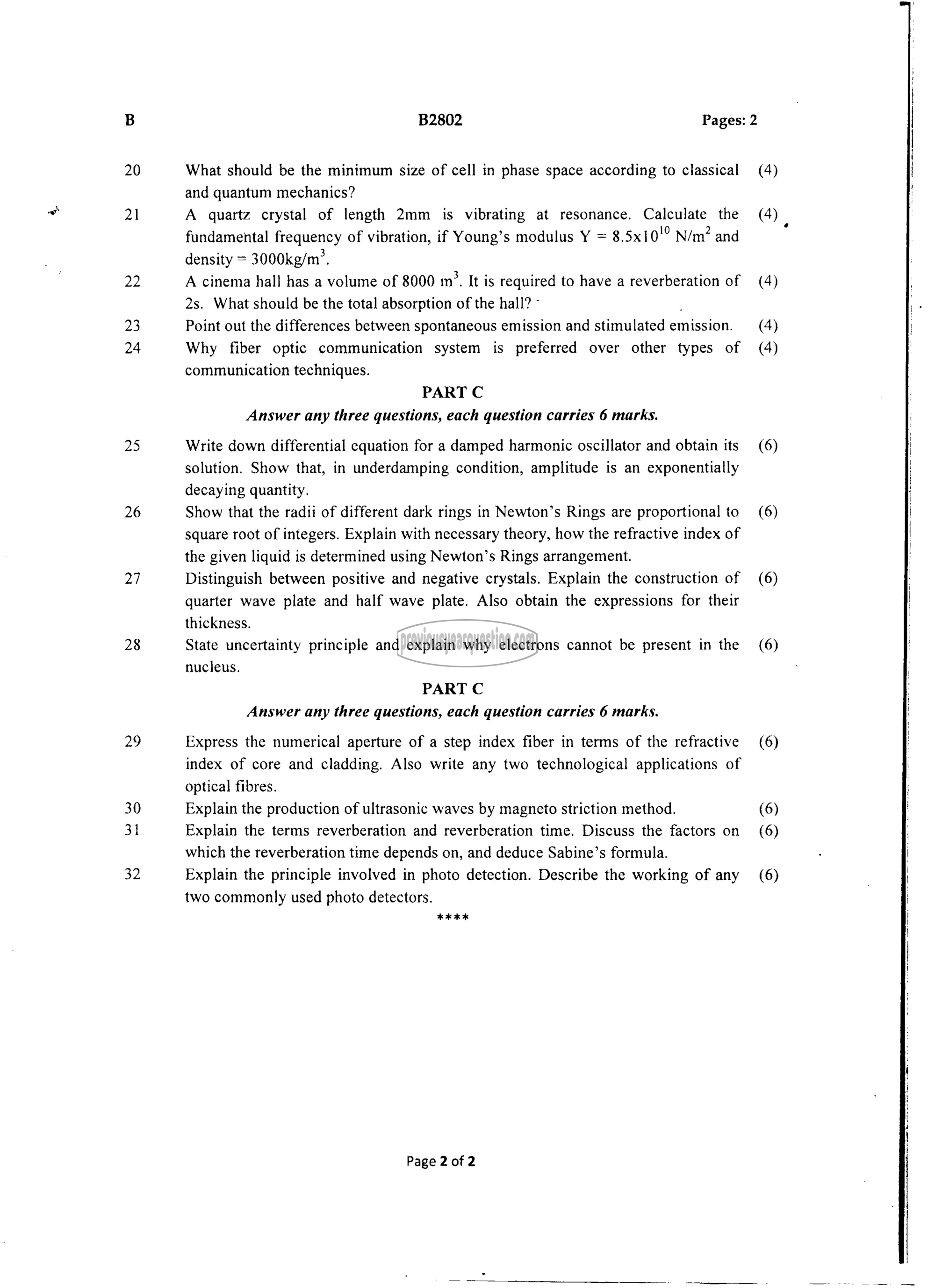 Question Paper - Engineering Physics-2