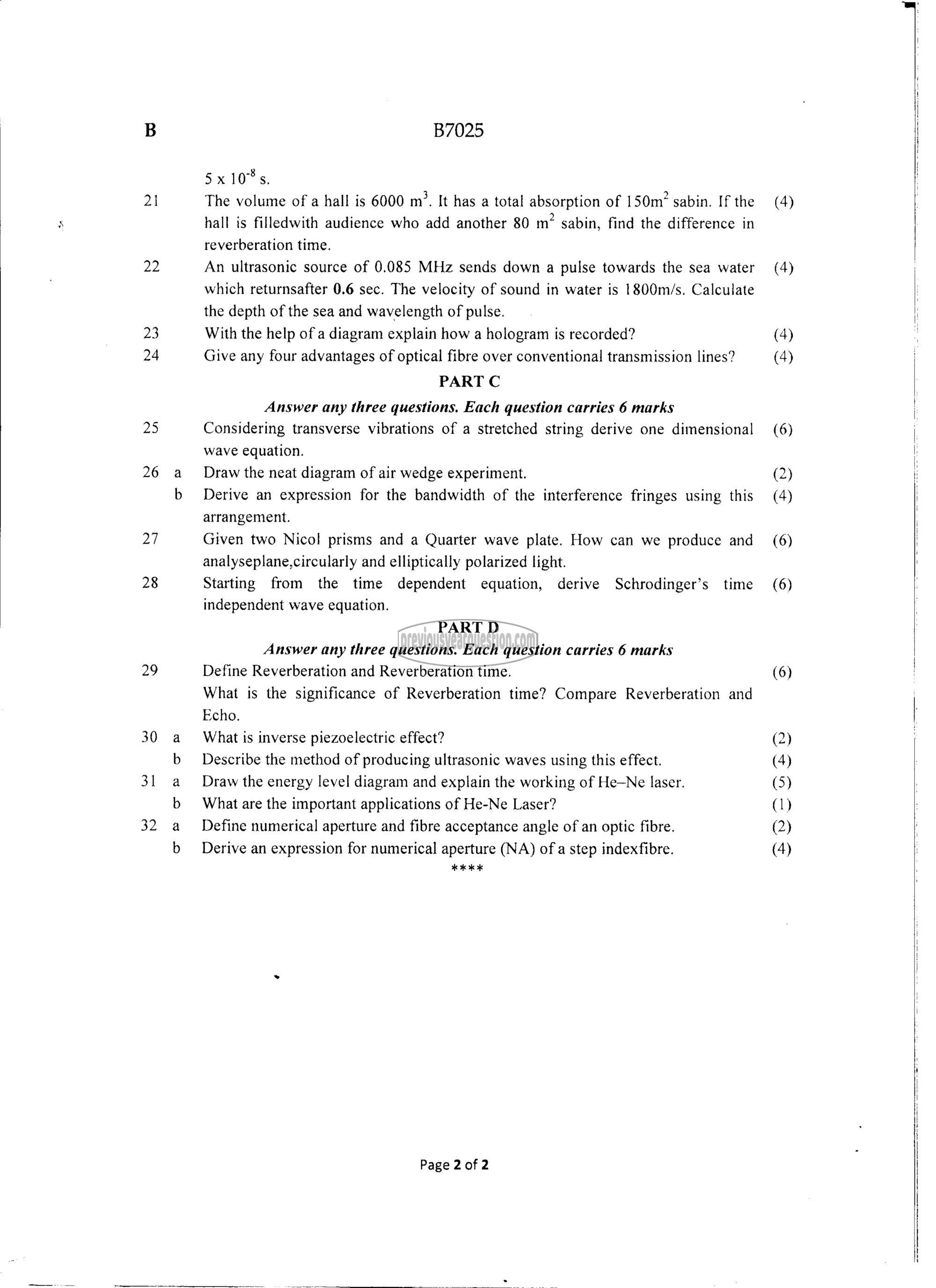 Question Paper - Engineering Physics-2