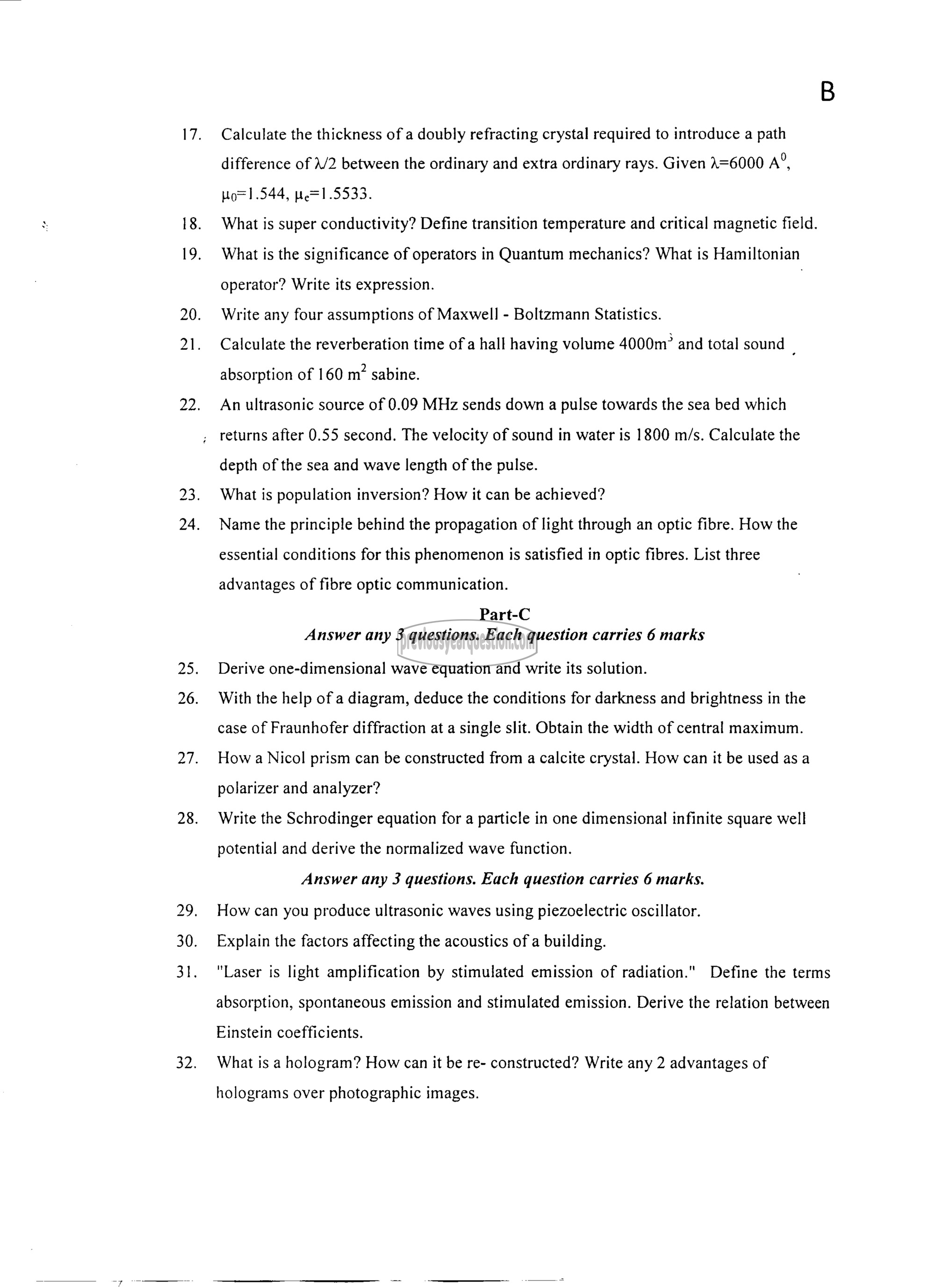 Question Paper - Engineering Physics-2