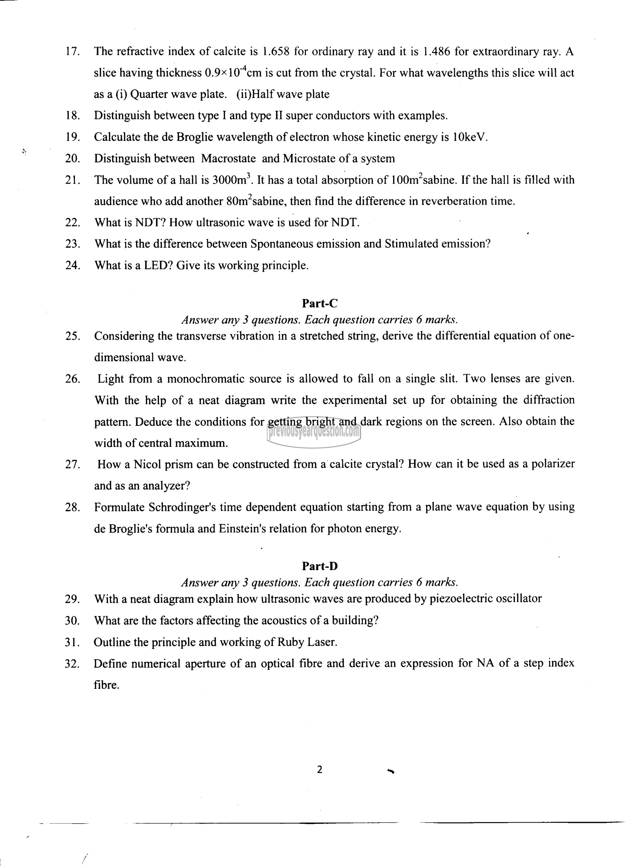 Question Paper - Engineering Physics-2