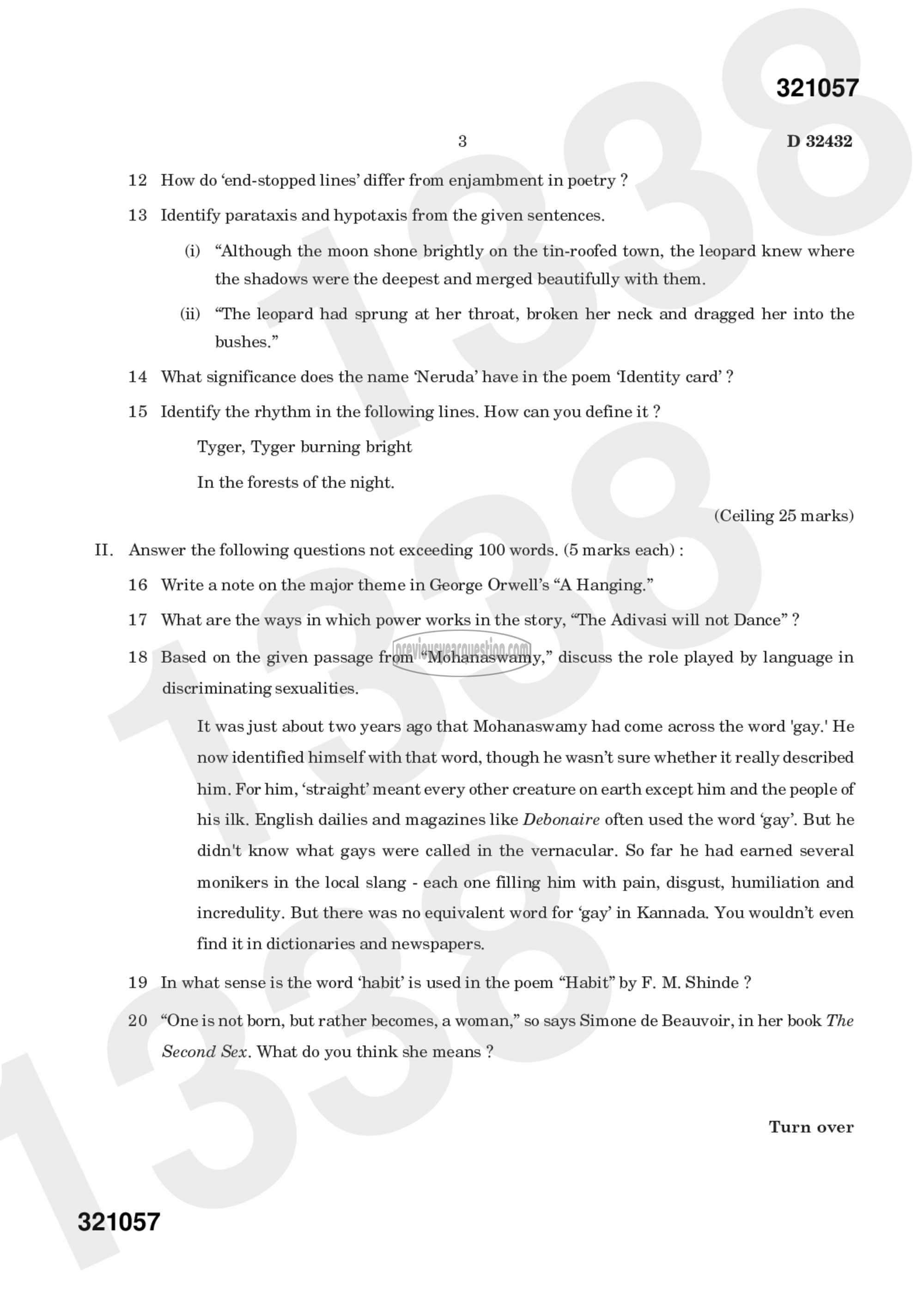 Question Paper - Reading Poetry-3