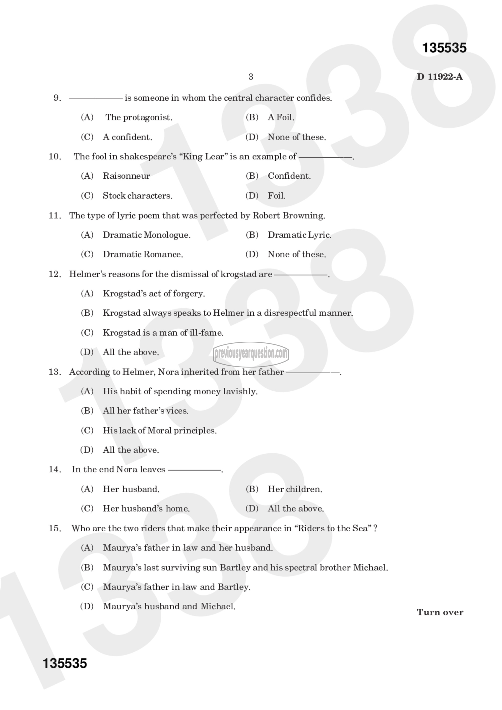 Question Paper - Reading Drama-6