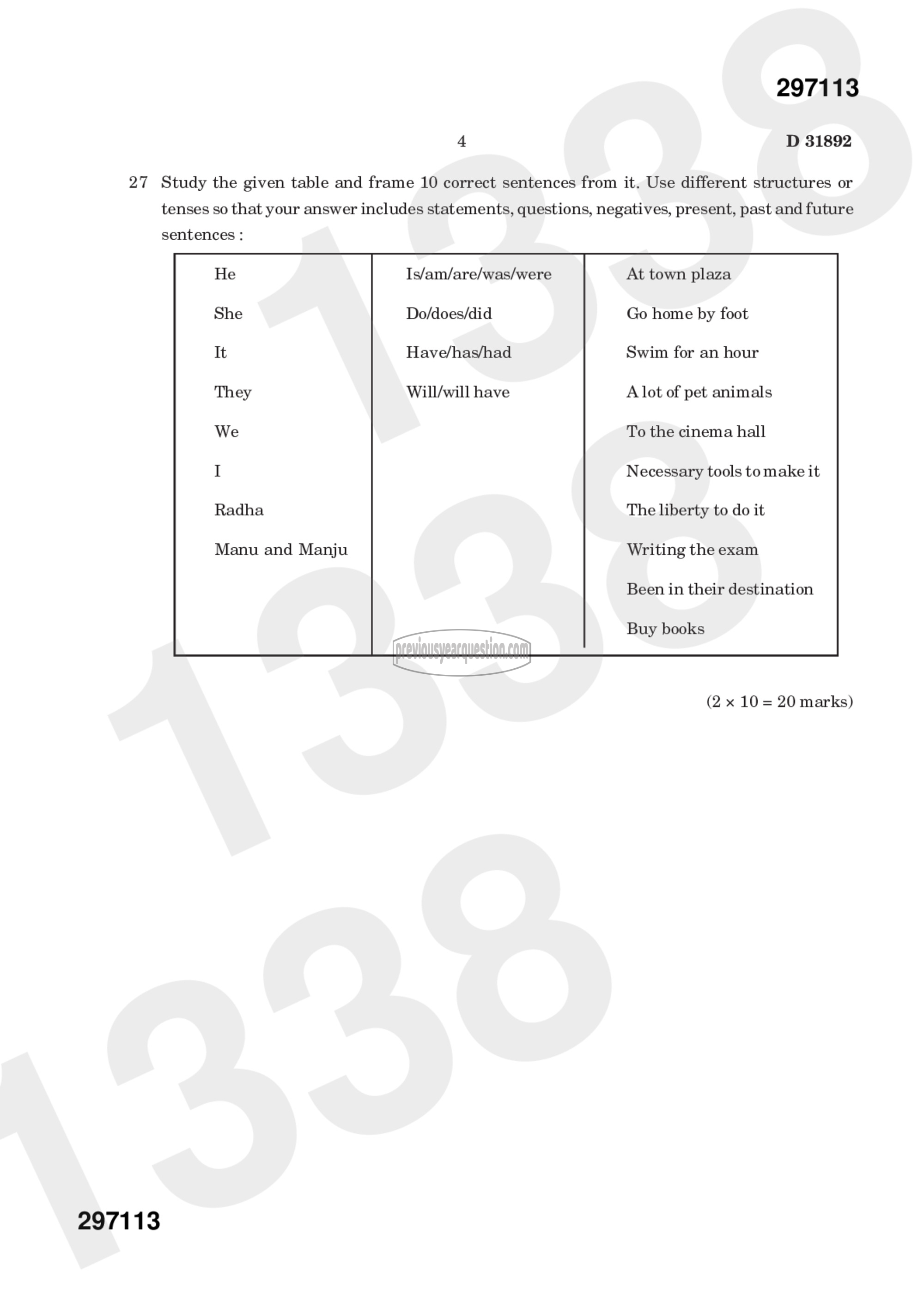 Question Paper - ENGLISH GRAMMAR AND USAGE-4