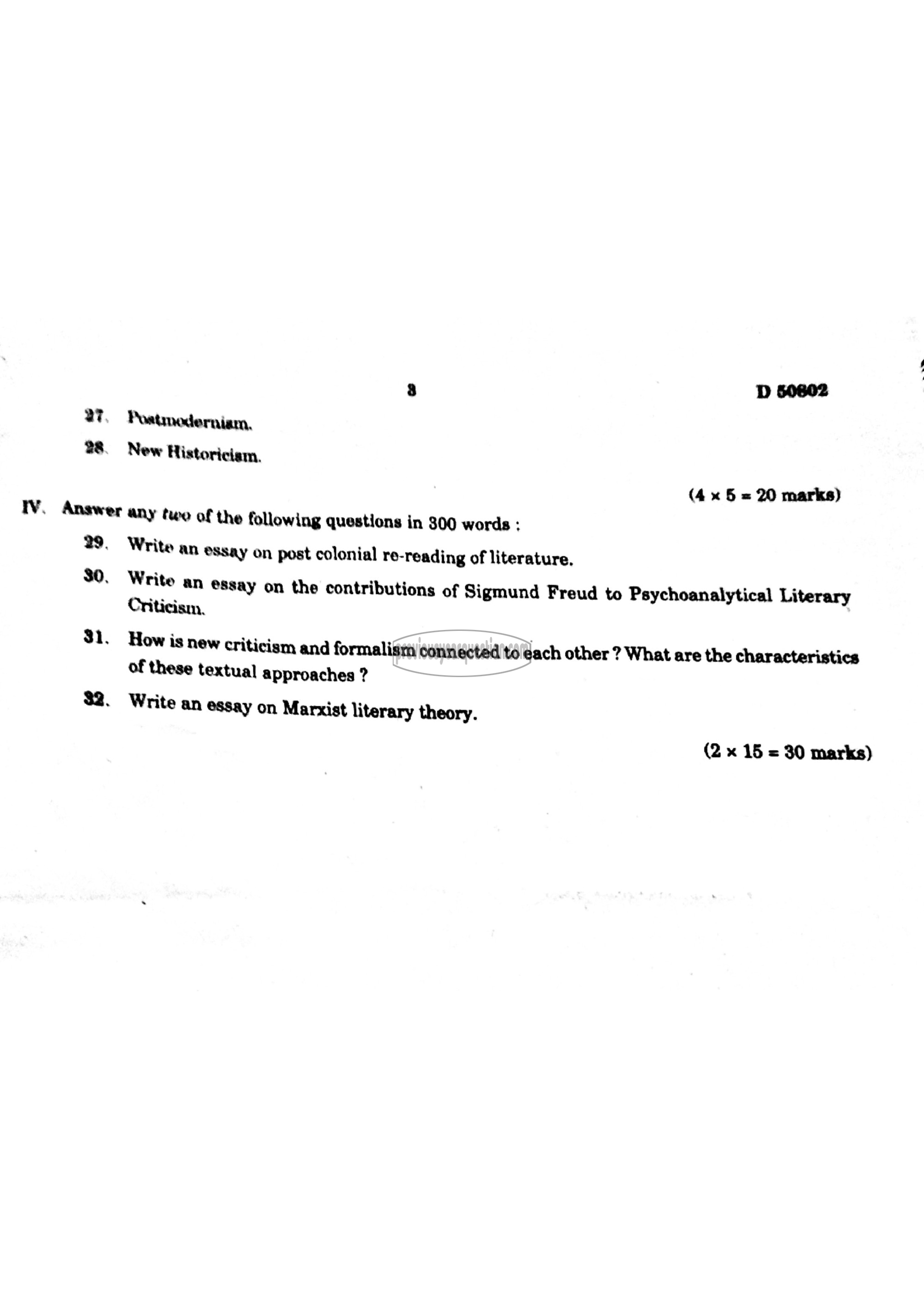 Question Paper - Methodology of Literature-3