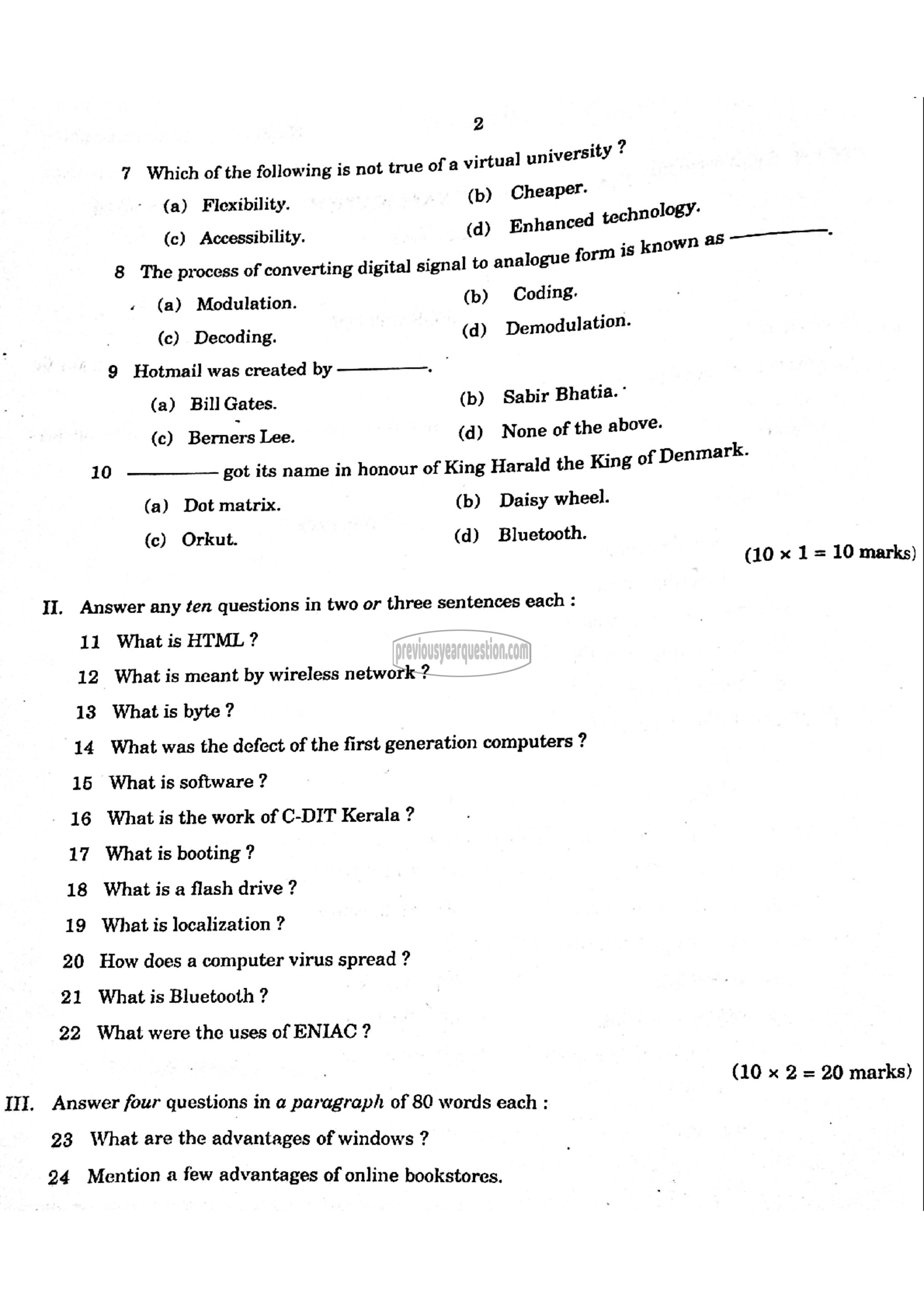 Question Paper - Informatics-2