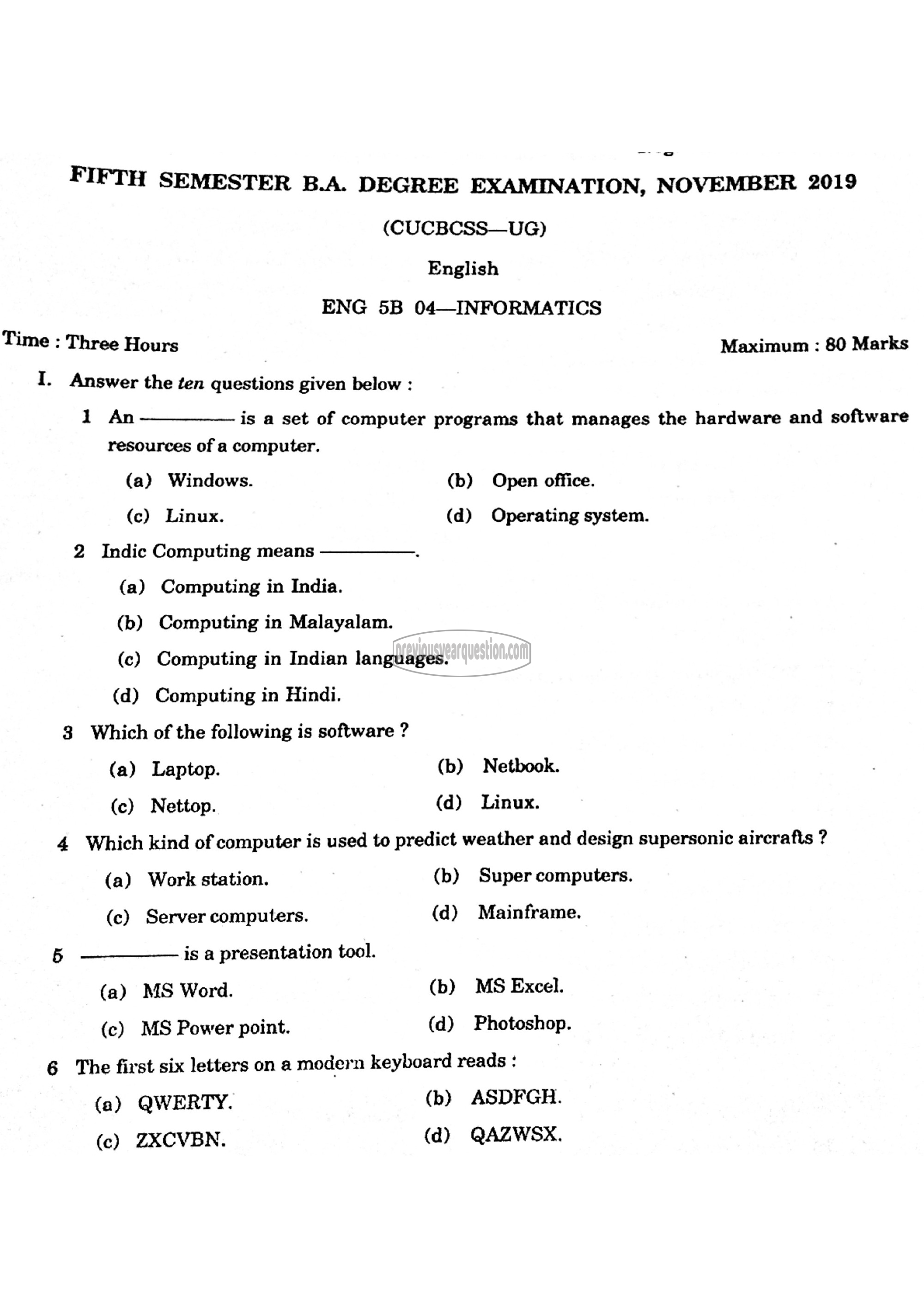 Question Paper - Informatics-1