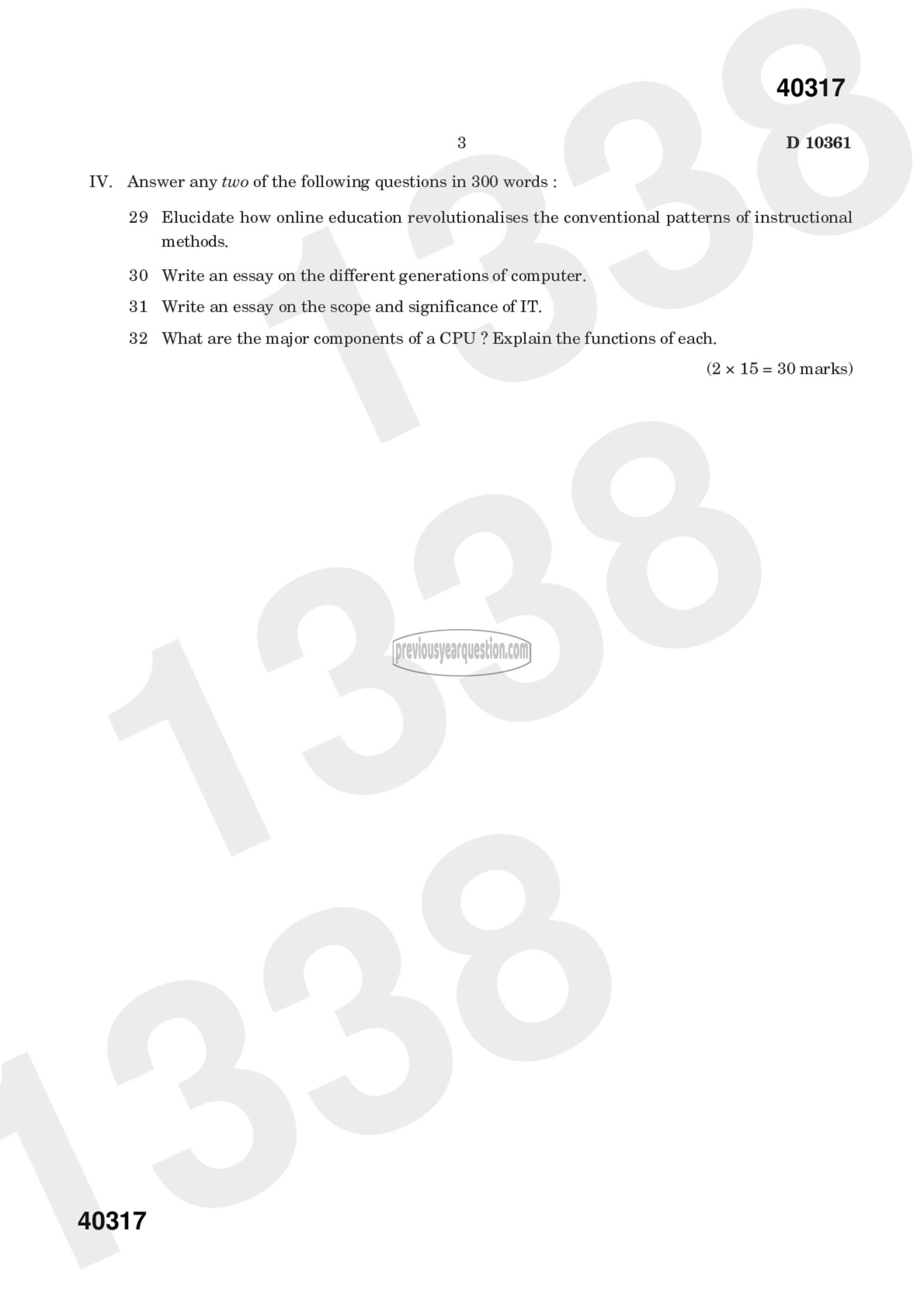 Question Paper - Informatics-3