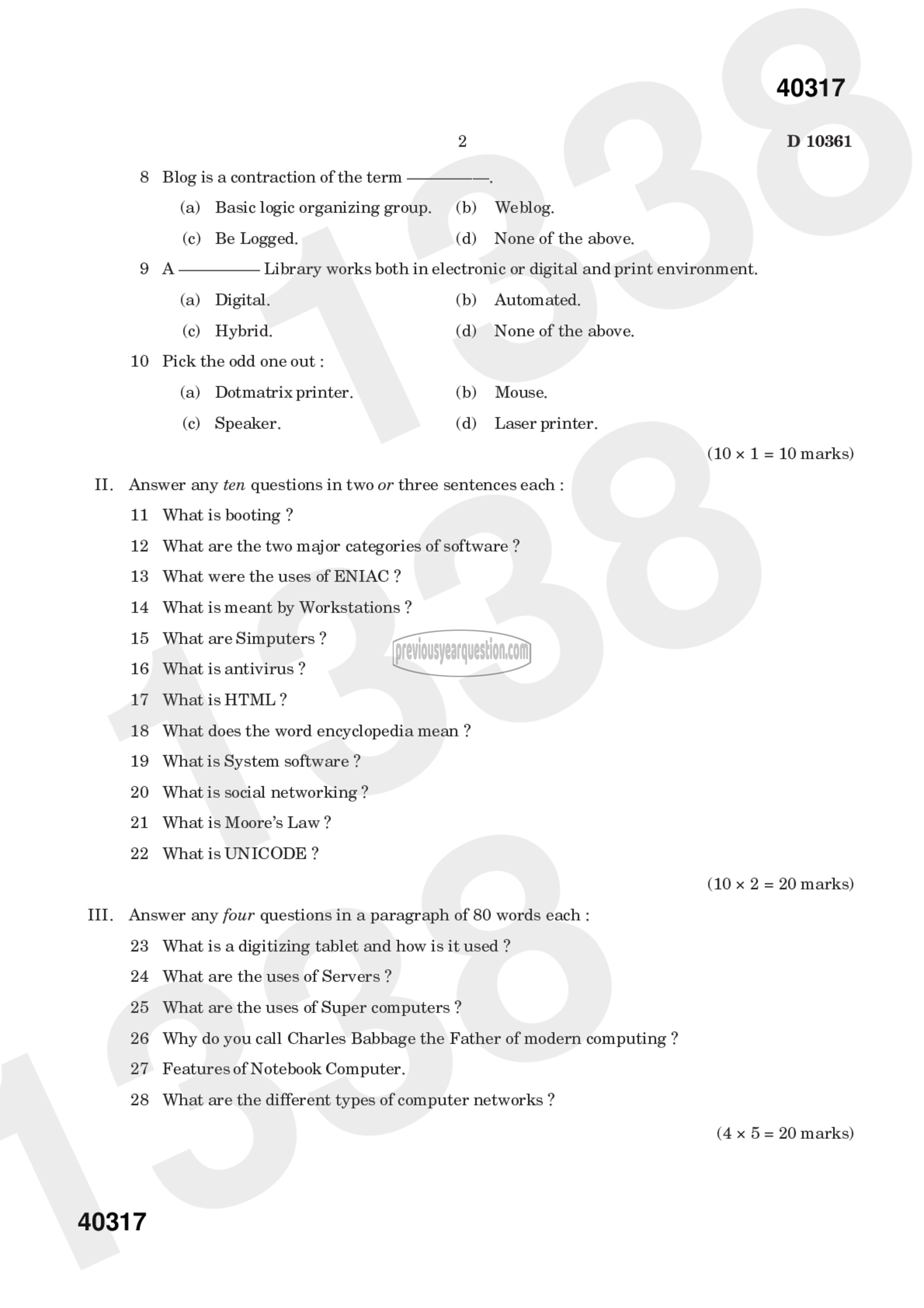 Question Paper - Informatics-2