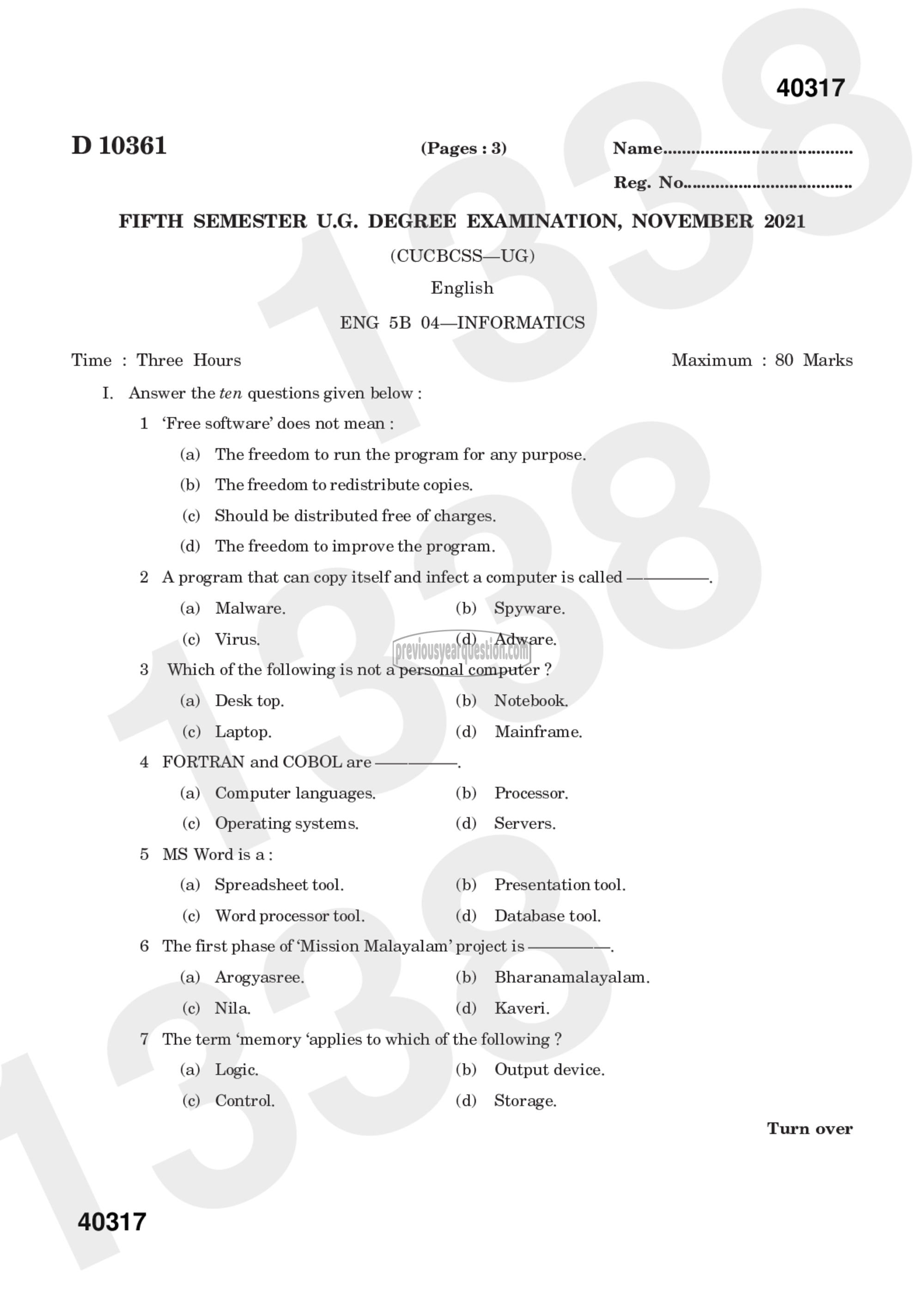 Question Paper - Informatics-1