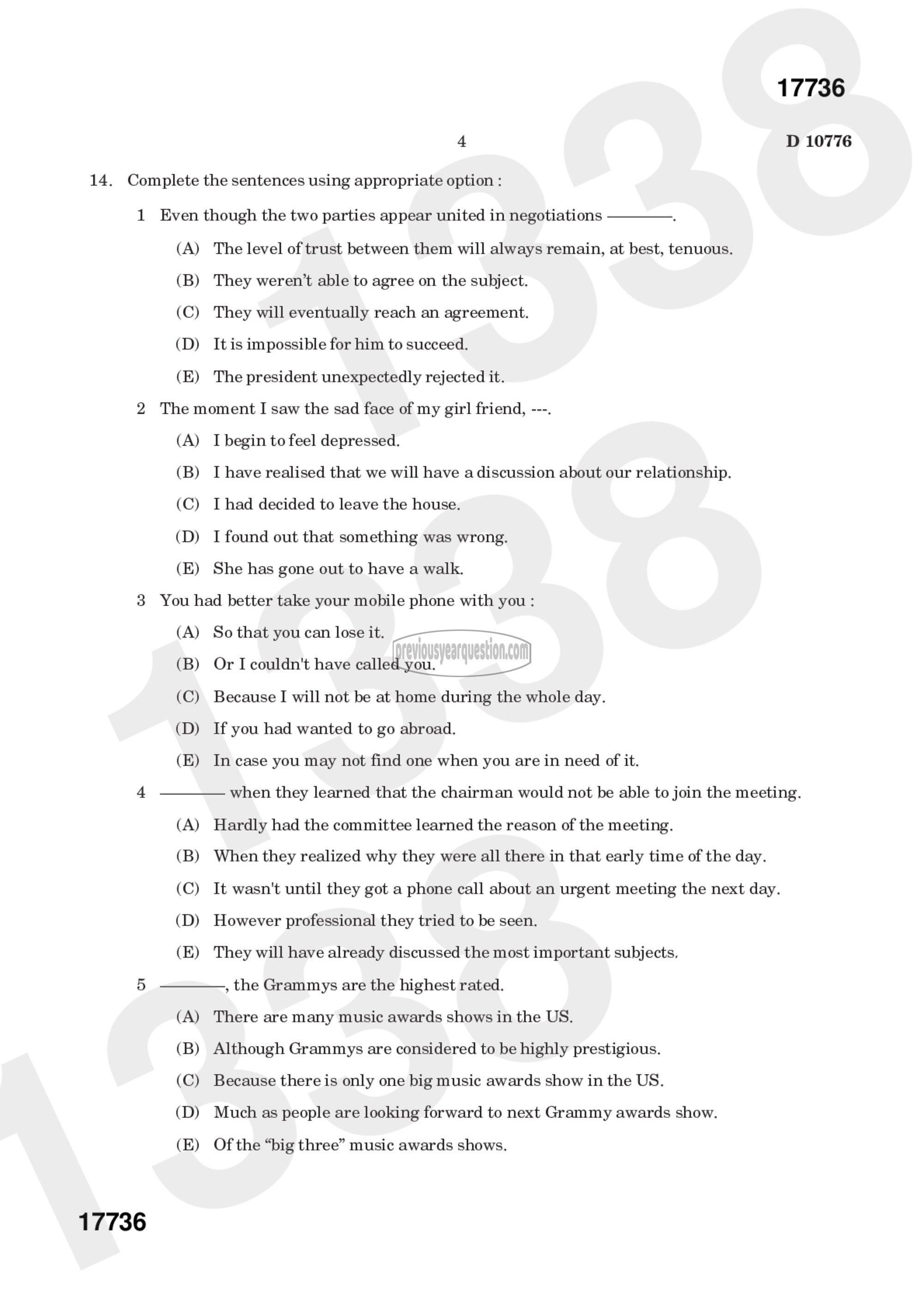 Question Paper - Film Studies-4