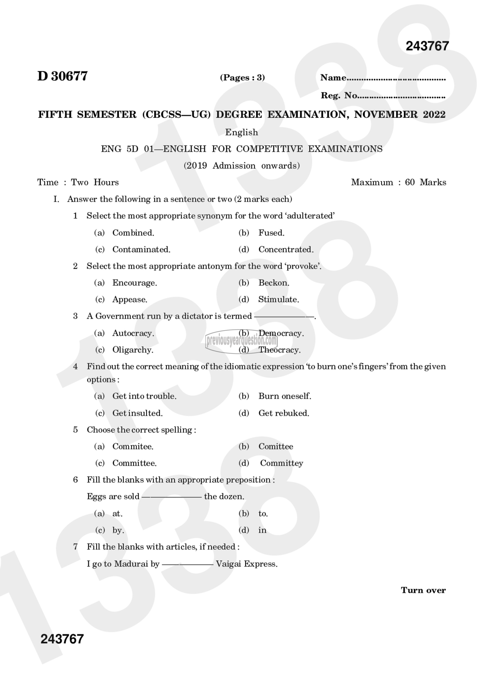 Question Paper - Film Studies-1