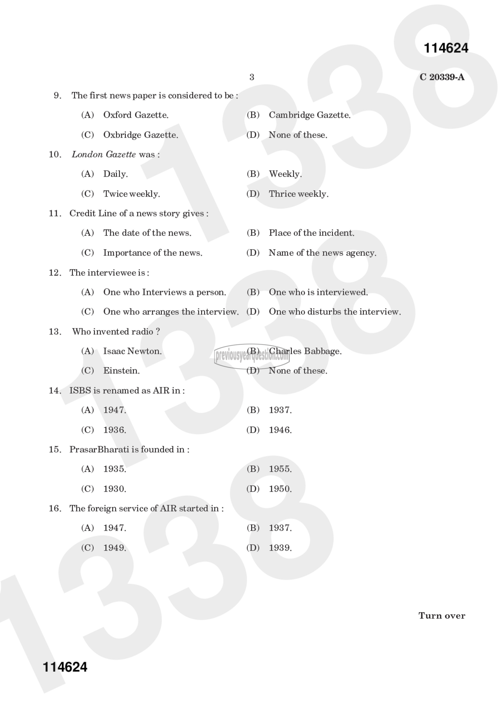 Question Paper - Writing for the Media-6