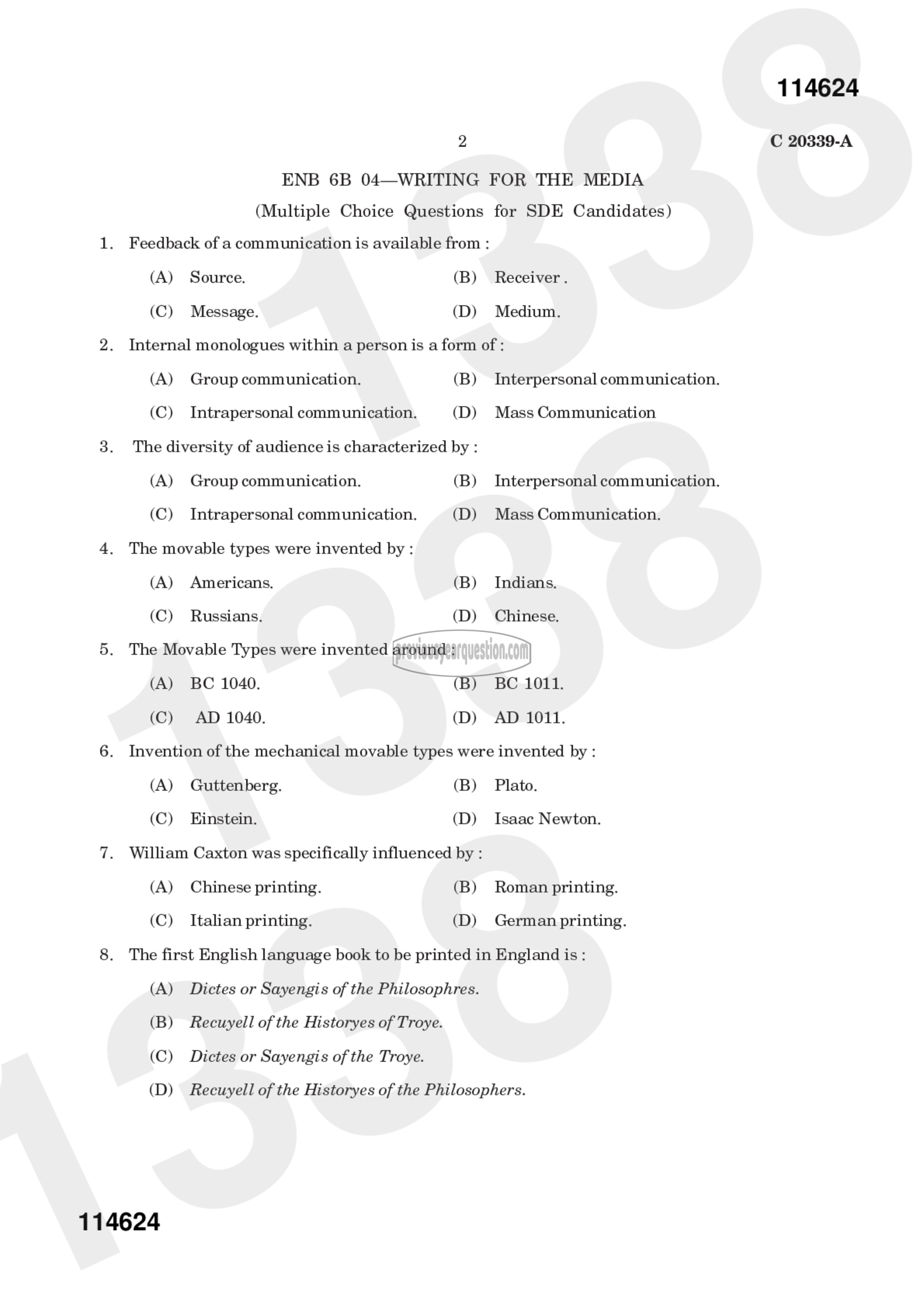 Question Paper - Writing for the Media-5