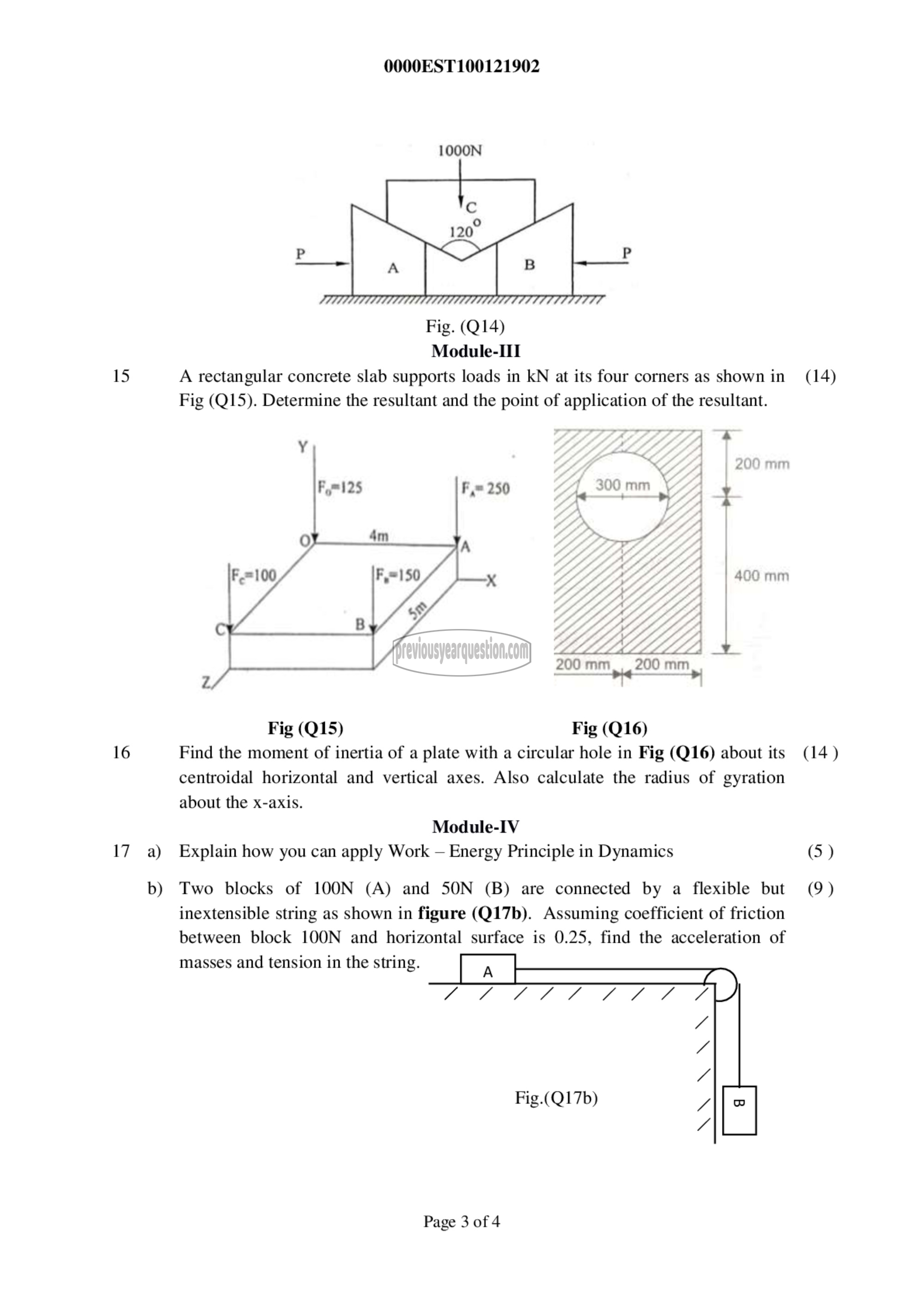 Question Paper - ENGINEERING MECHANICS-3