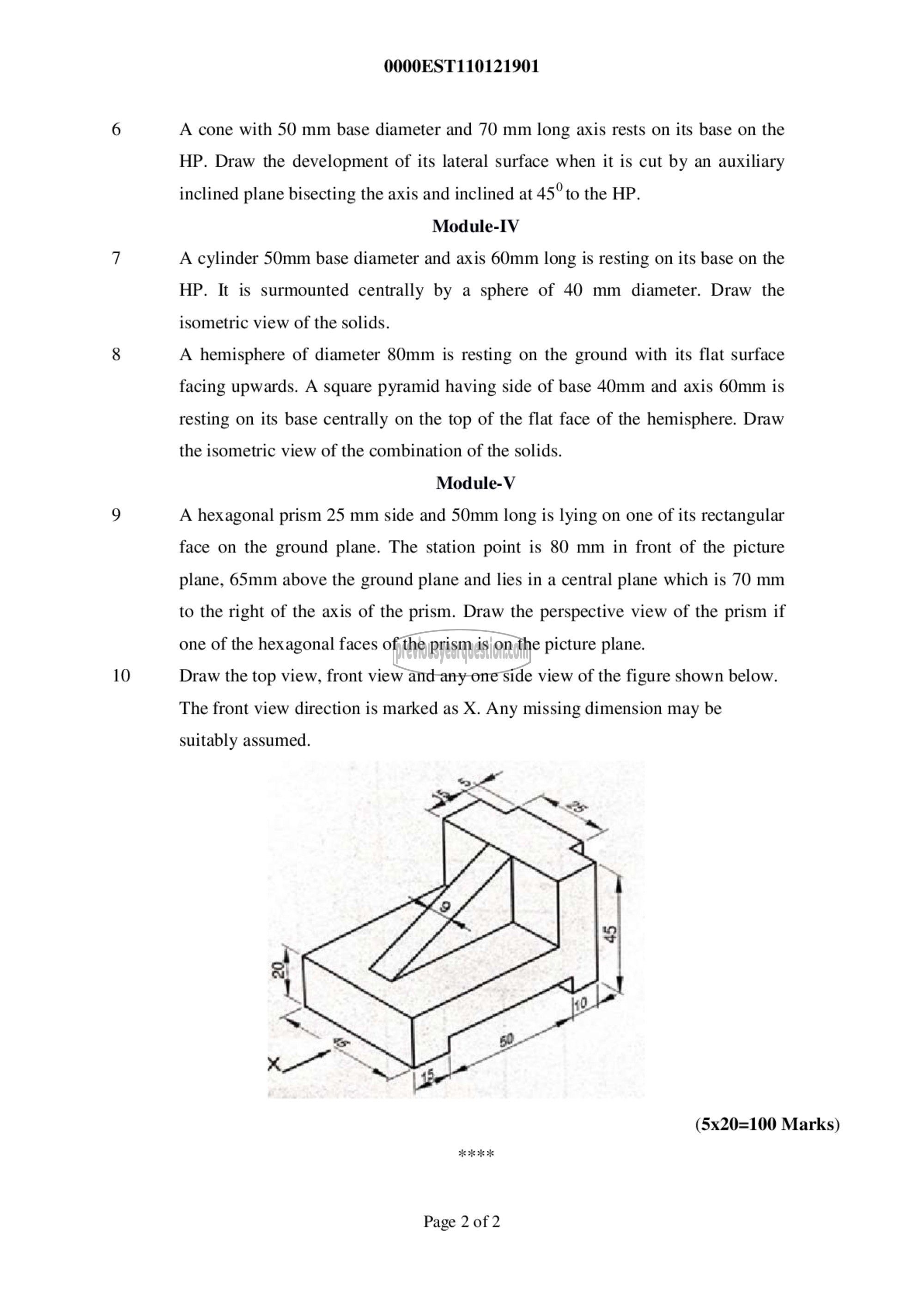 Question Paper - ENGINEERING GRAPHICS-2