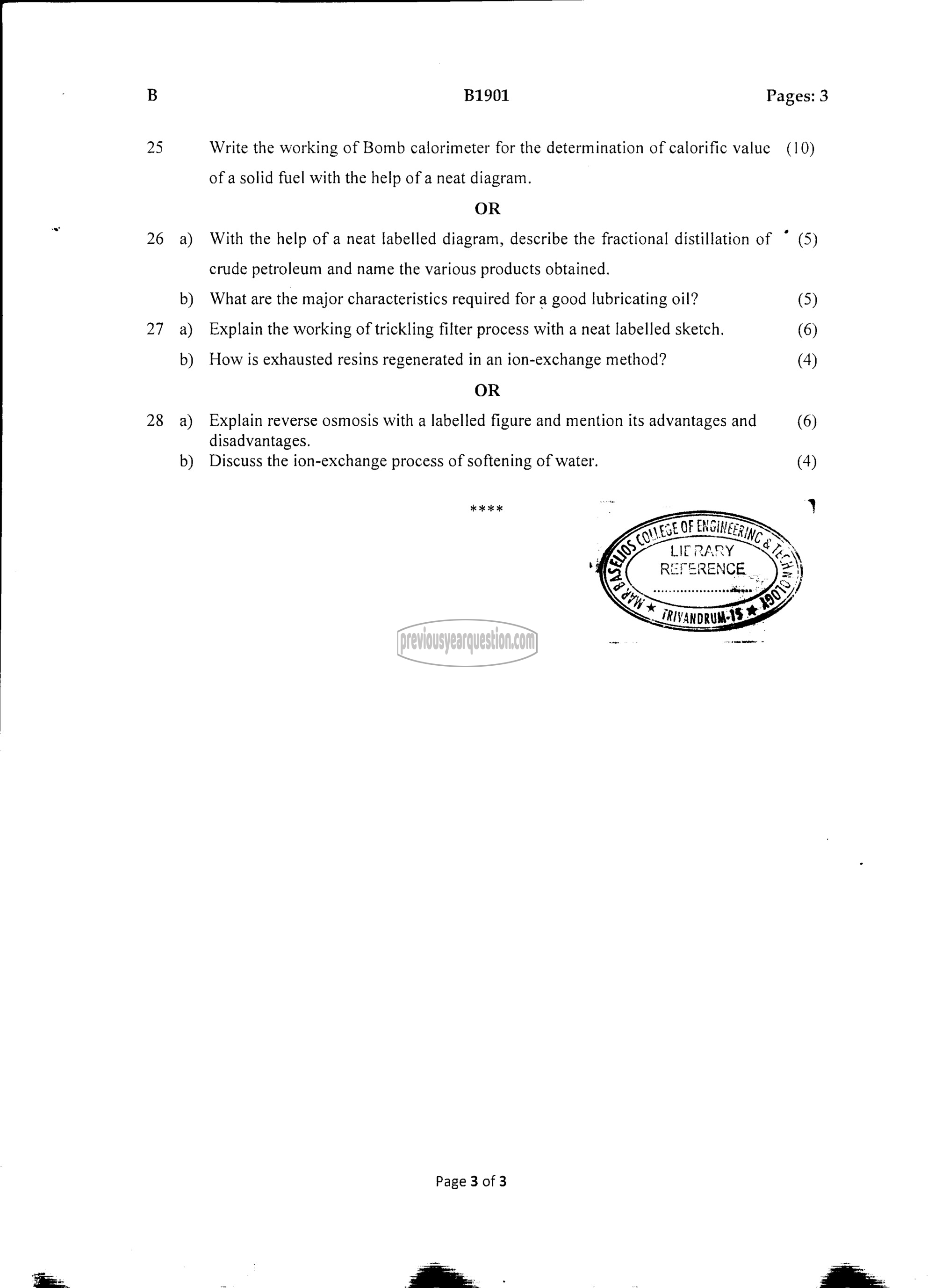 Question Paper - ENGINEERING CHEMISTRY-4