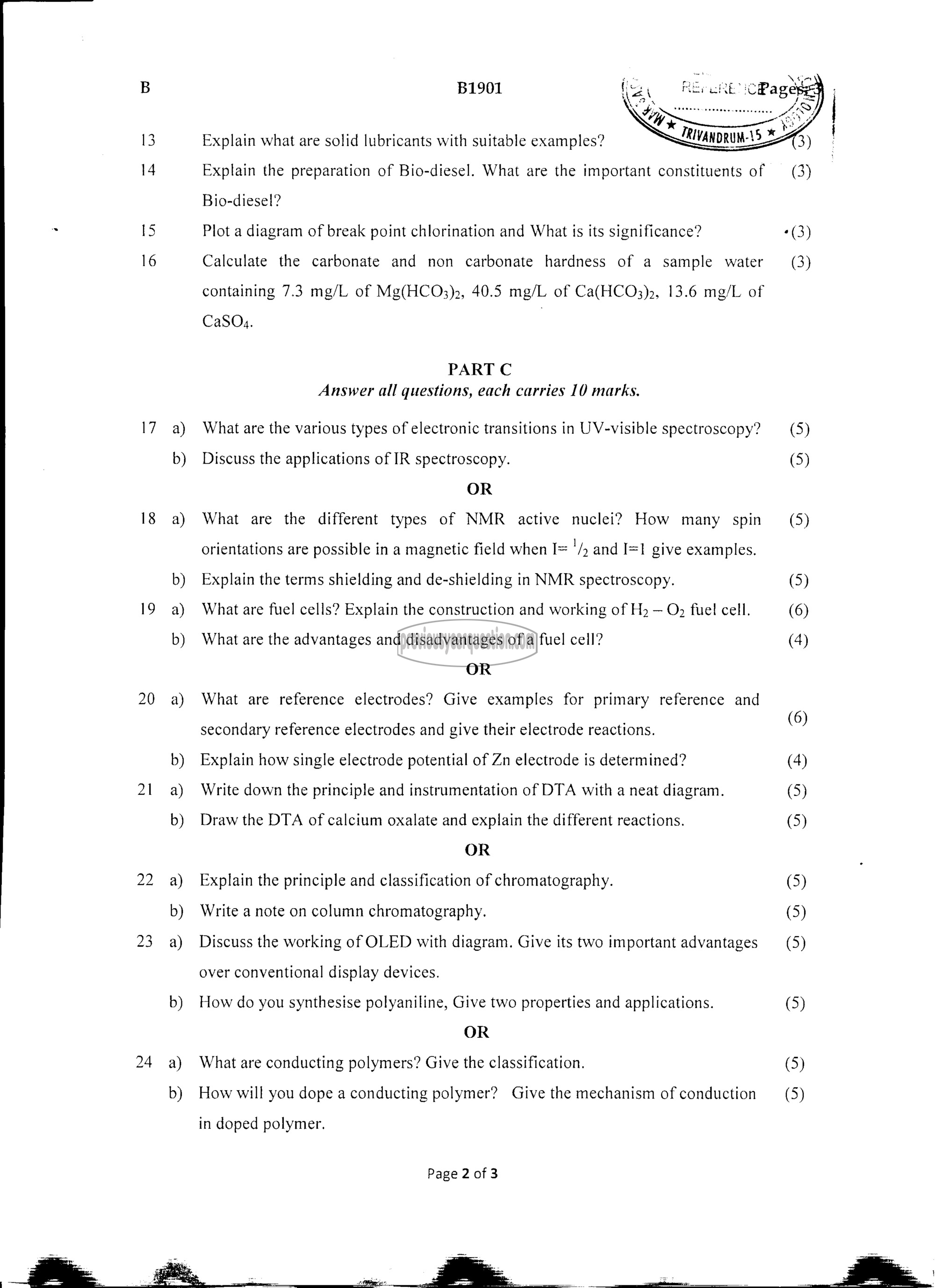 Question Paper - ENGINEERING CHEMISTRY-2