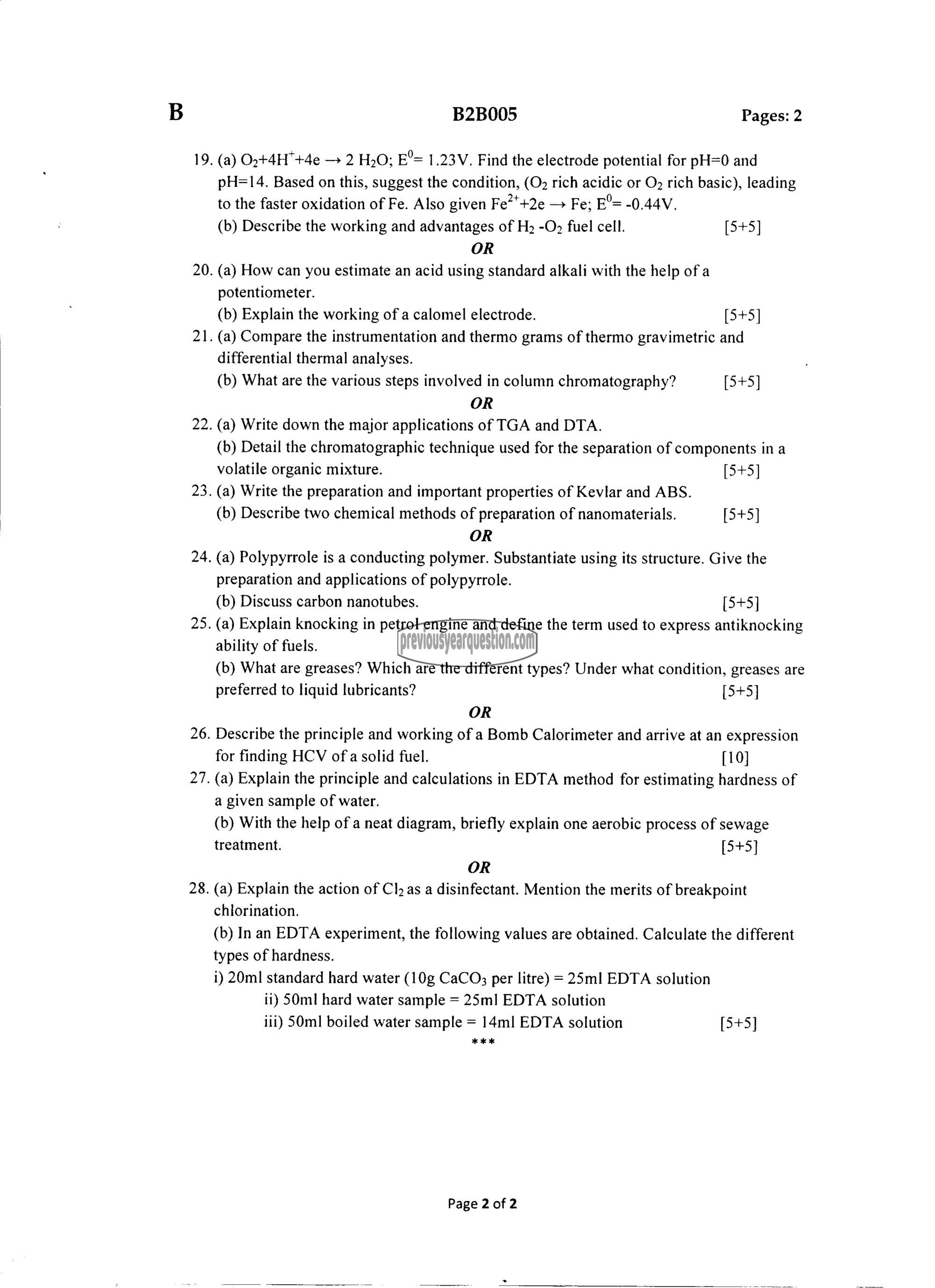 Question Paper - ENGINEERING CHEMISTRY-2