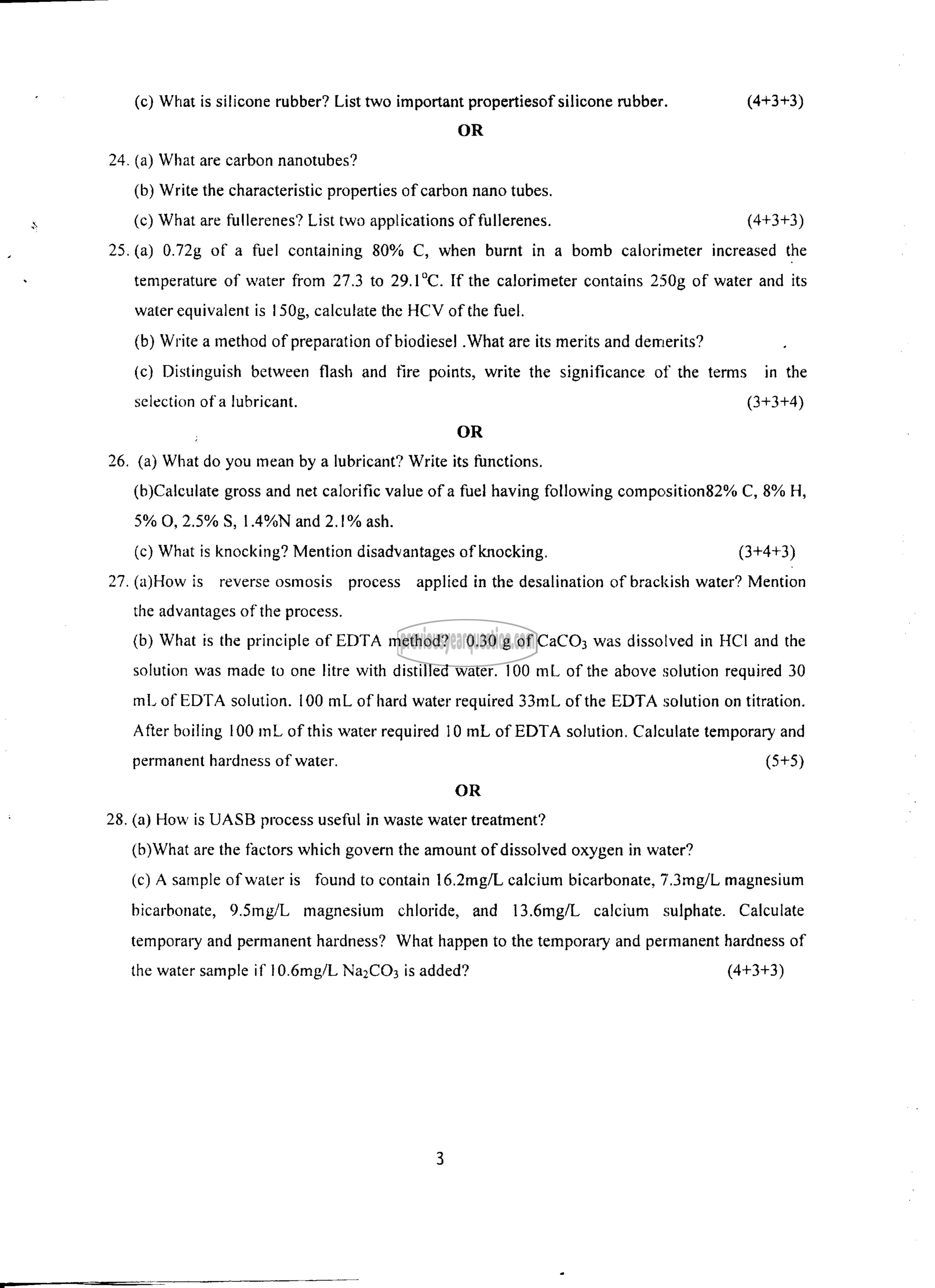 Question Paper - ENGINEERING CHEMISTRY-3