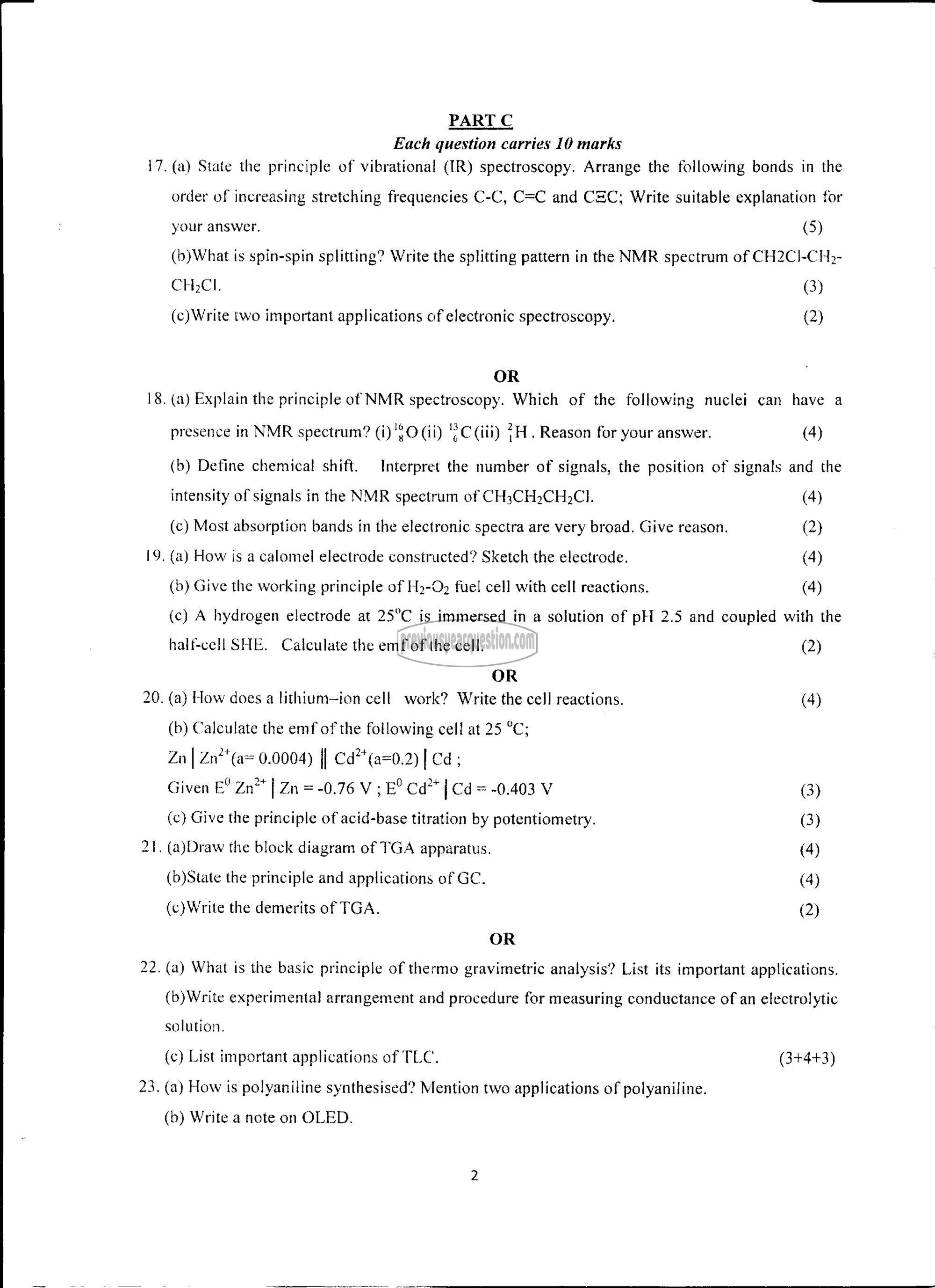 Question Paper - ENGINEERING CHEMISTRY-2