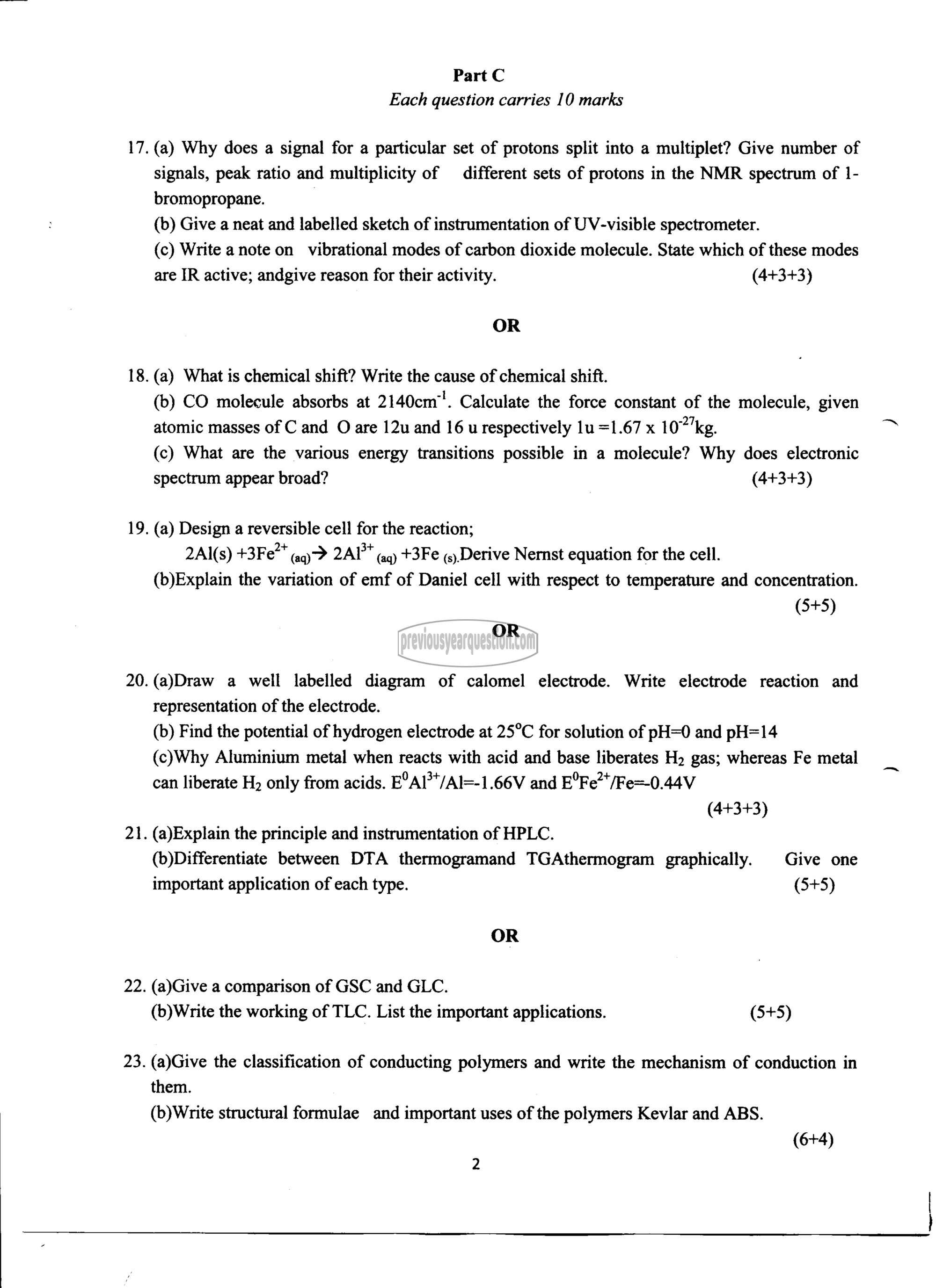 Question Paper - ENGINEERING CHEMISTRY-2