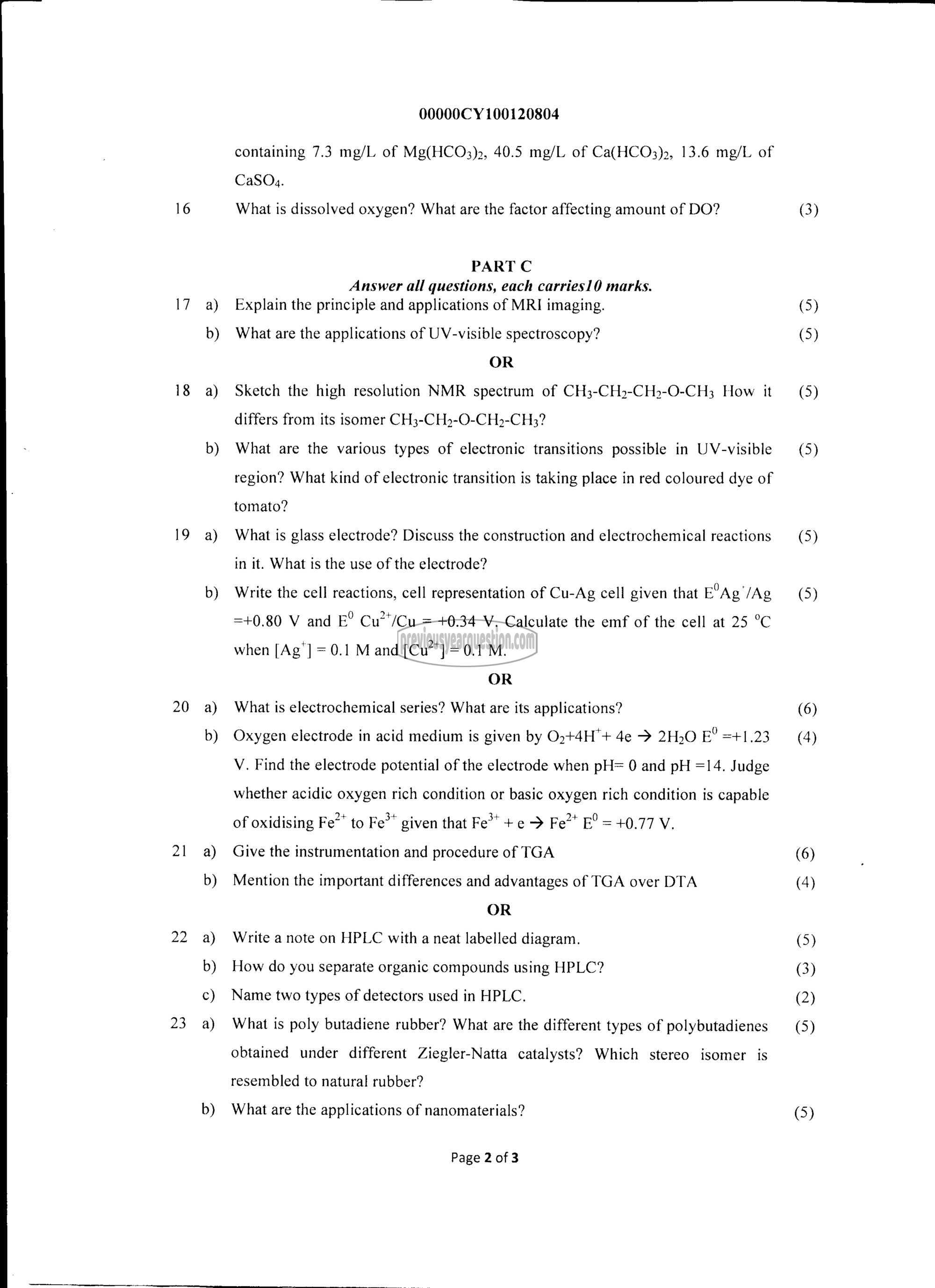 Question Paper - ENGINEERING CHEMISTRY-2