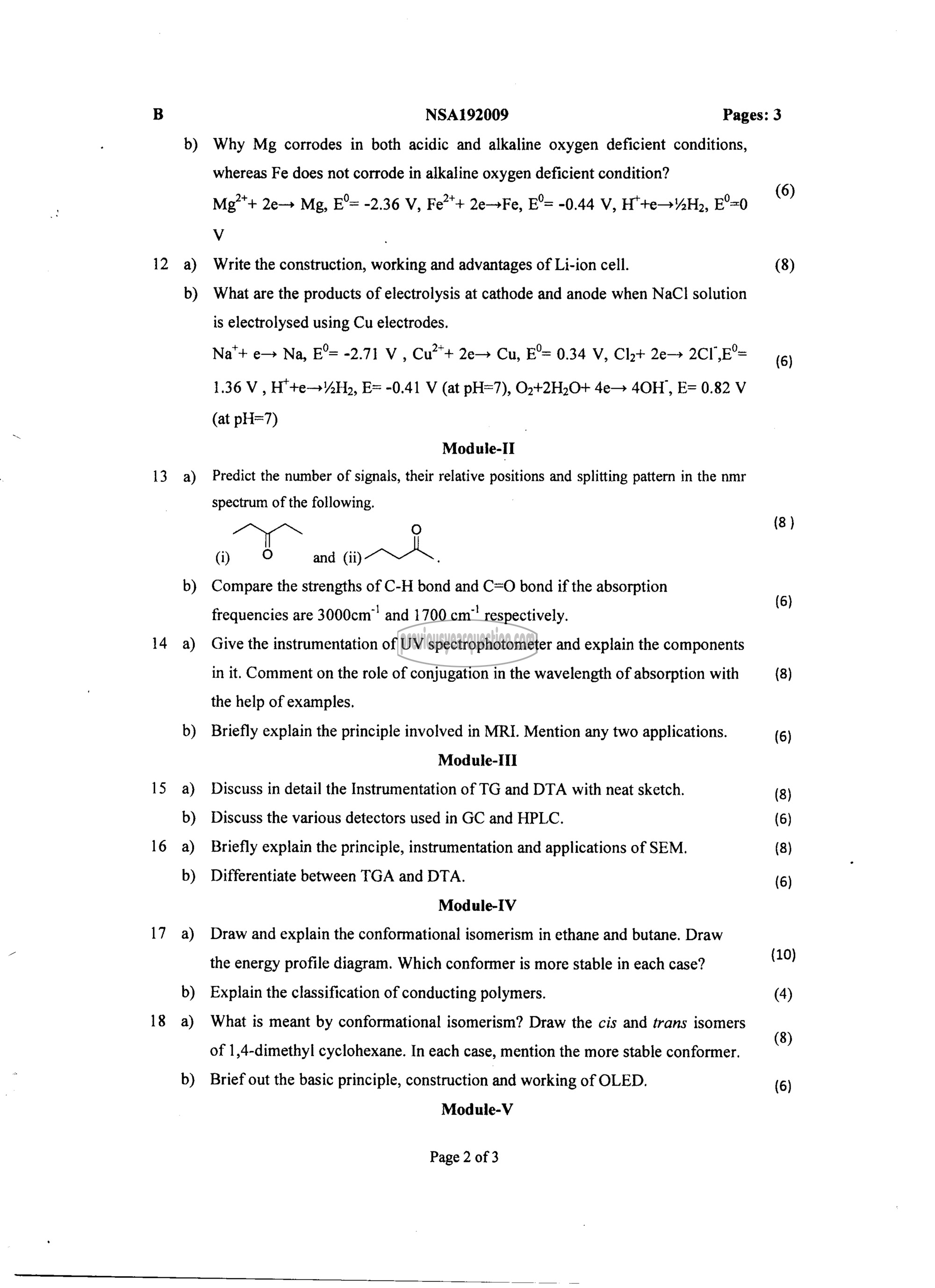 Question Paper - ENGINEERING CHEMISTRY-2