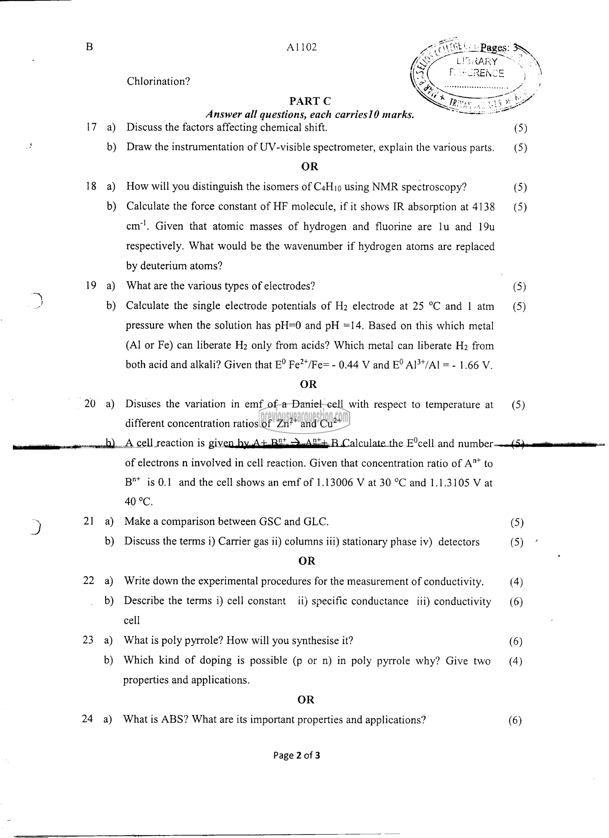 Question Paper - ENGINEERING CHEMISTRY-2