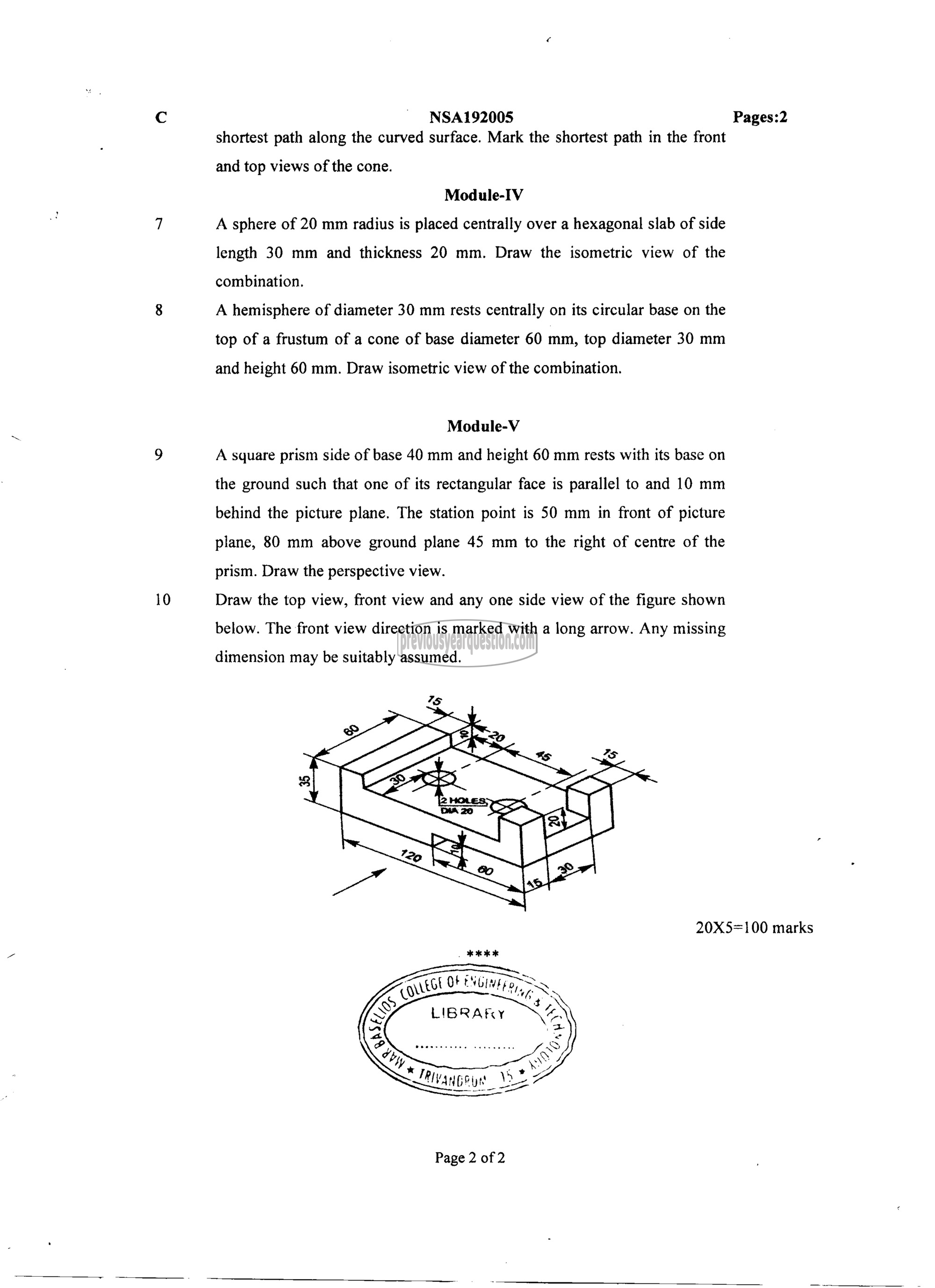 Question Paper - ENGINEERING GRAPHICS-2