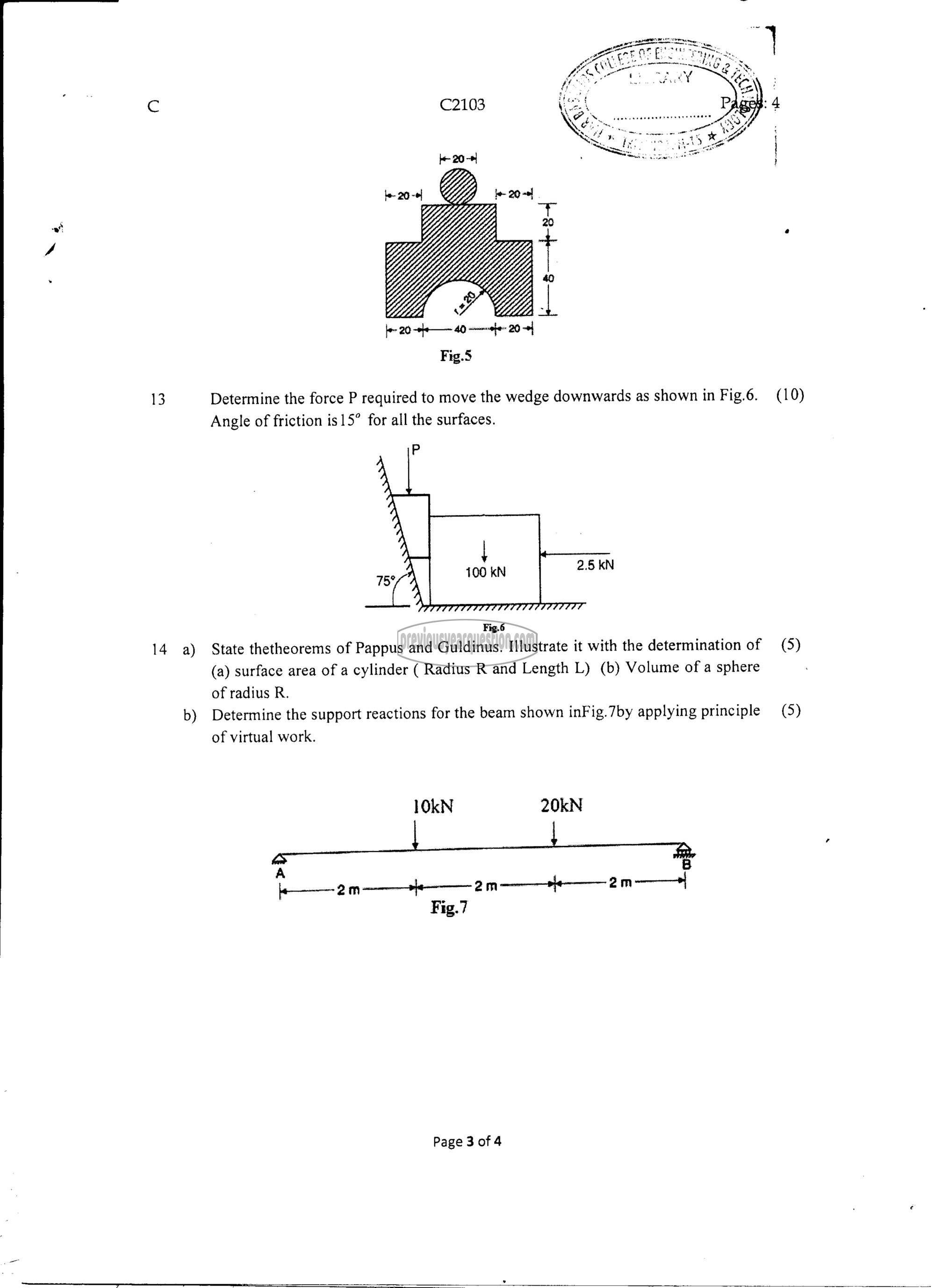 Question Paper - ENGINEERING MECHANICS-3