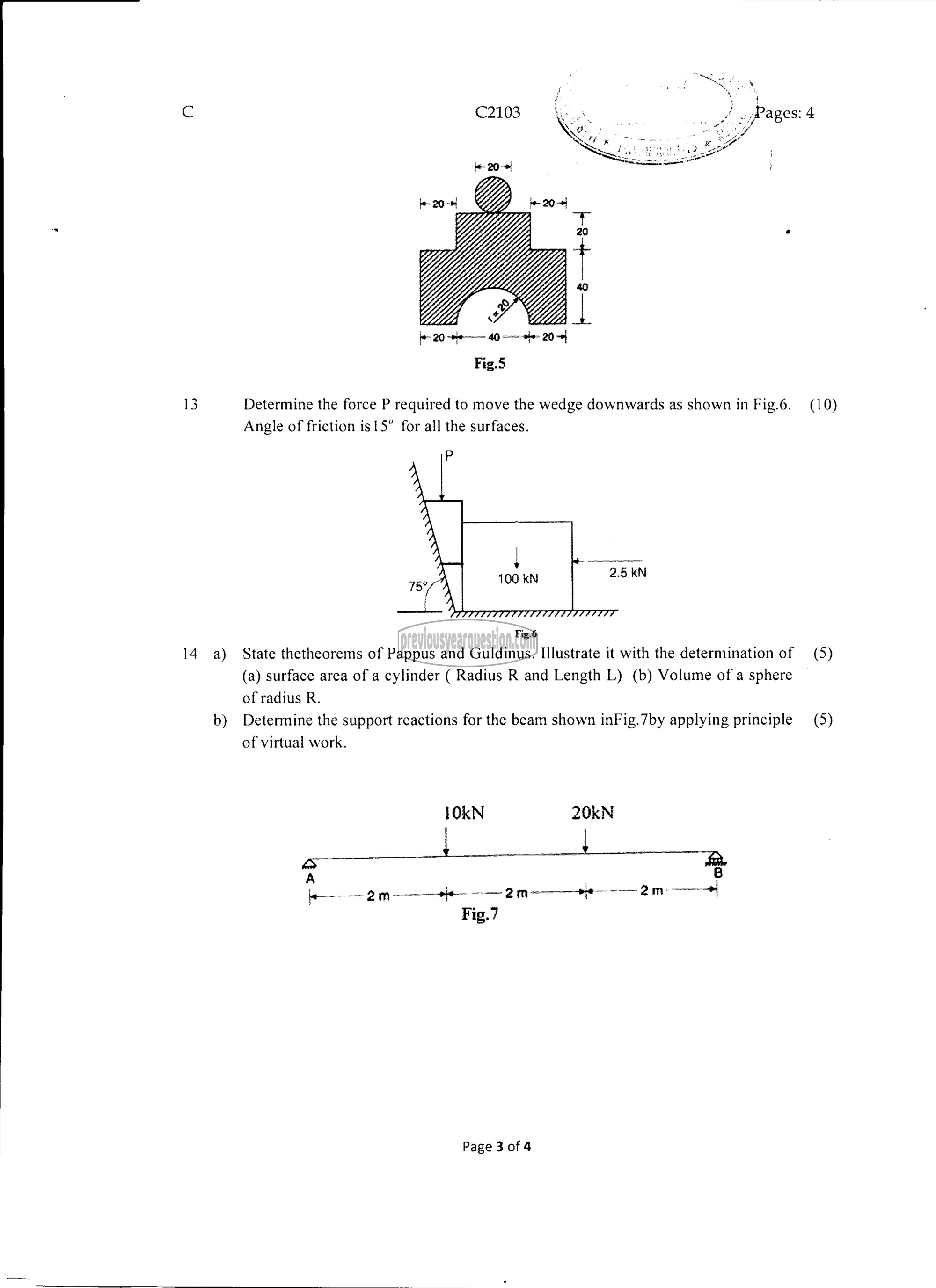 Question Paper - ENGINEERING MECHANICS-3