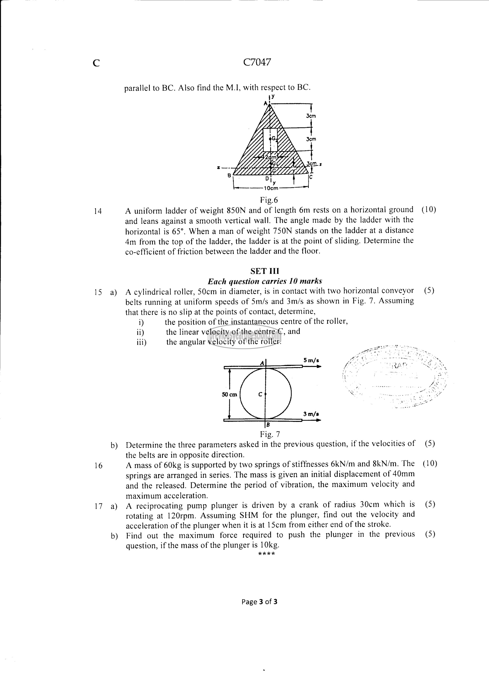 Question Paper - ENGINEERING MECHANICS-3