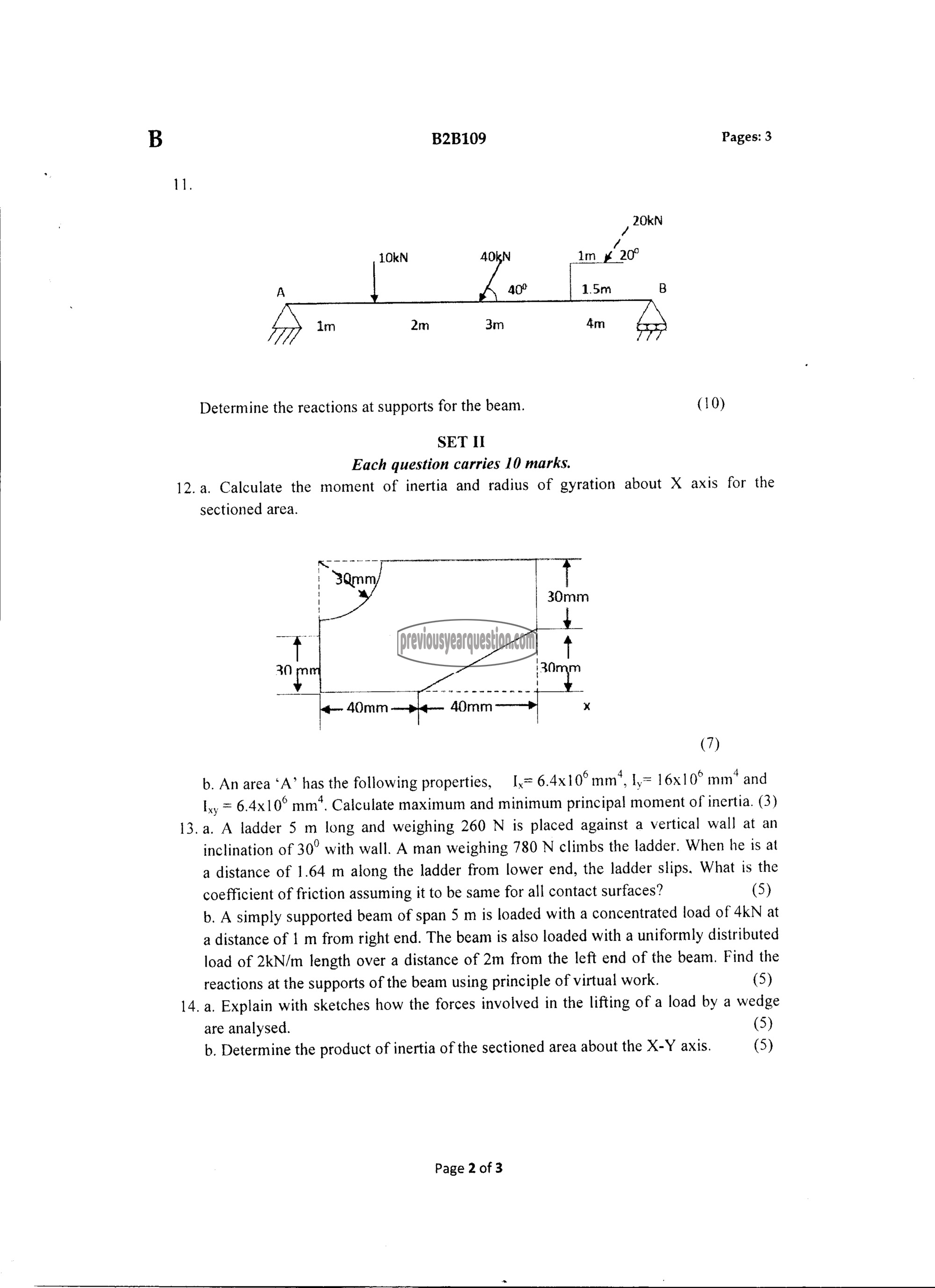 Question Paper - ENGINEERING MECHANICS-2