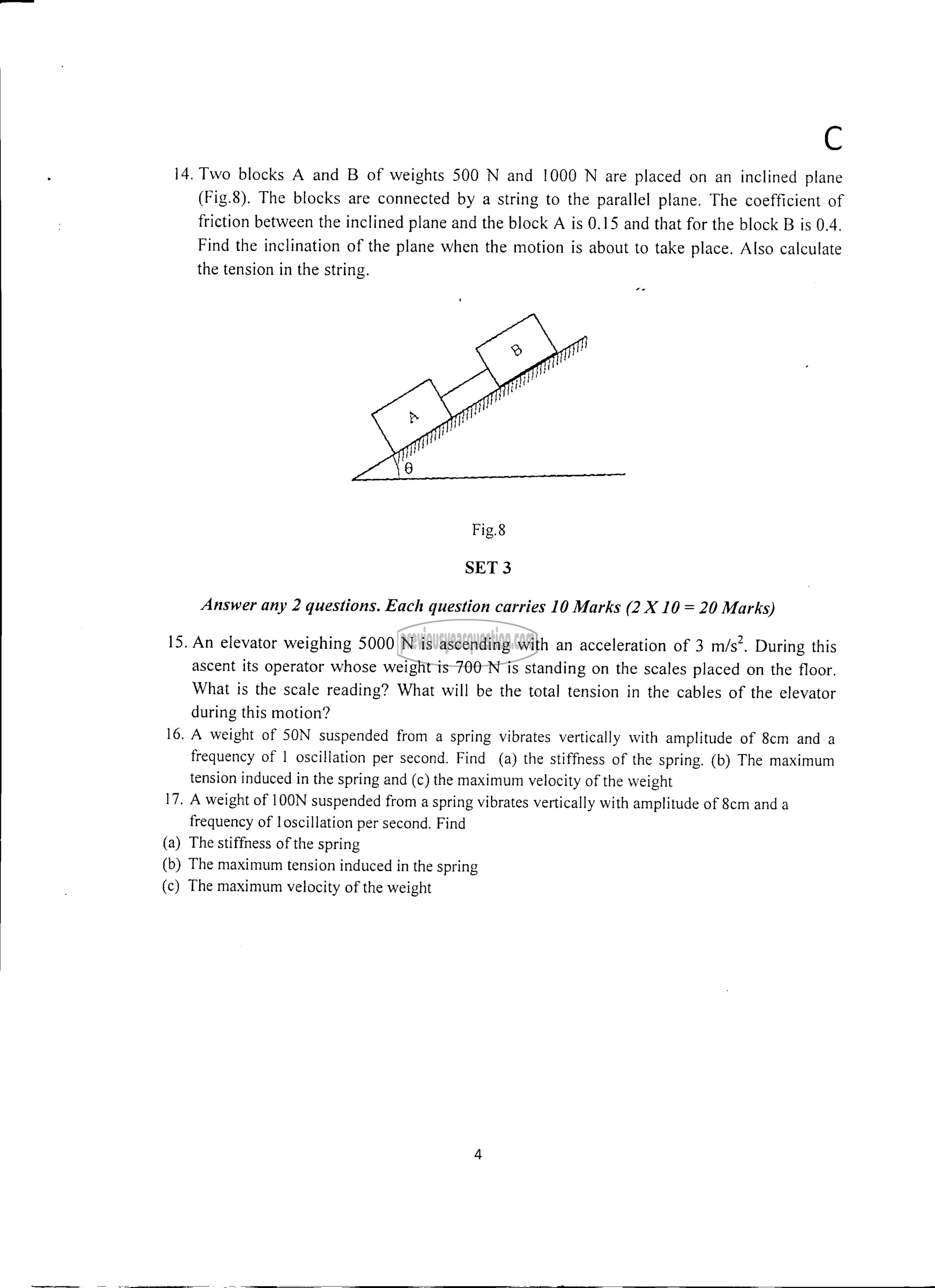 Question Paper - ENGINEERING MECHANICS-4